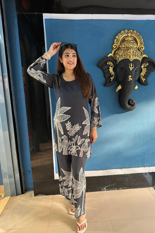 2pc Cotton-Muslin Printed Co-ord Set