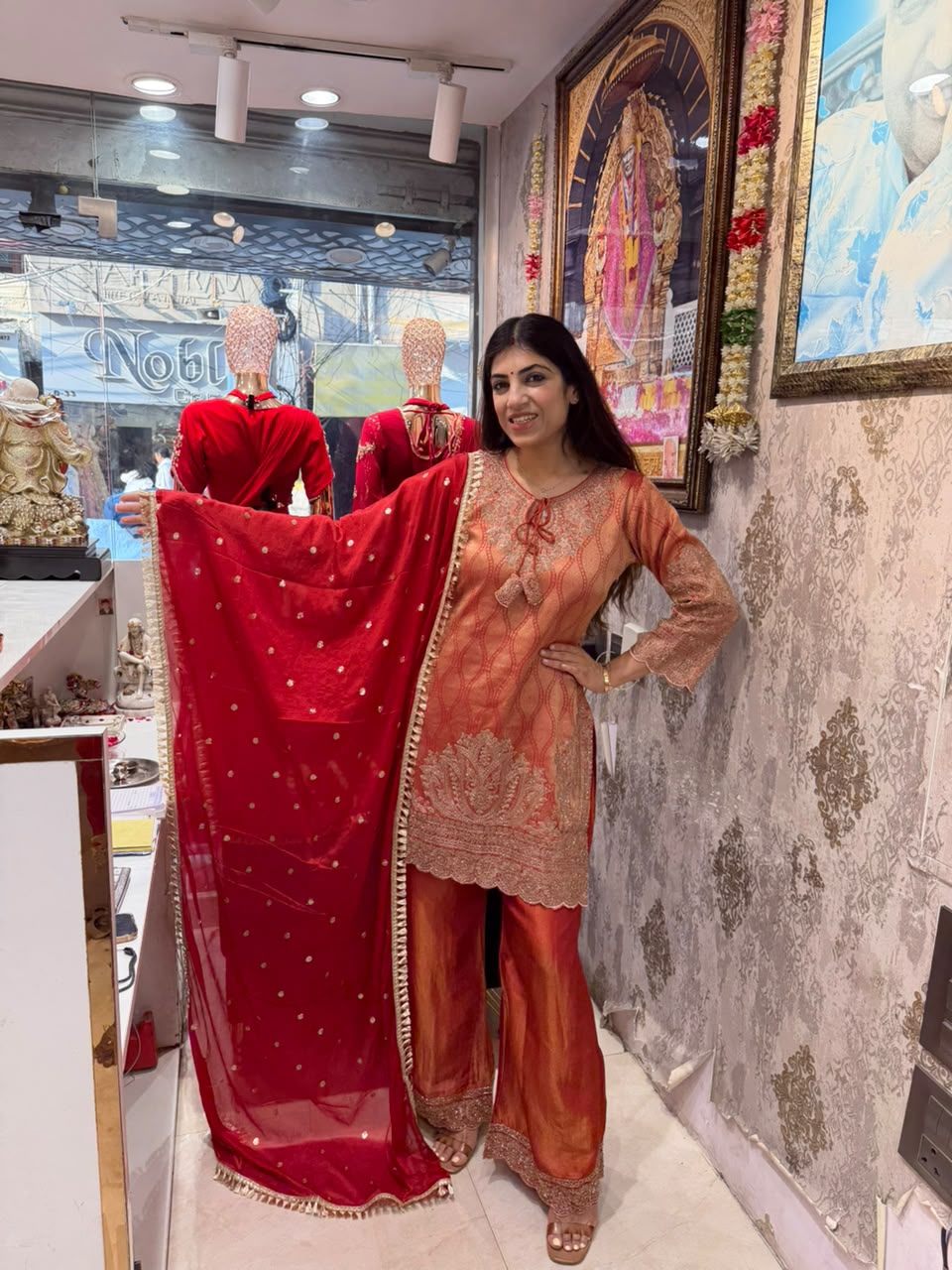 Pure cosmo fabric, plazo set with all handwork & dupatta