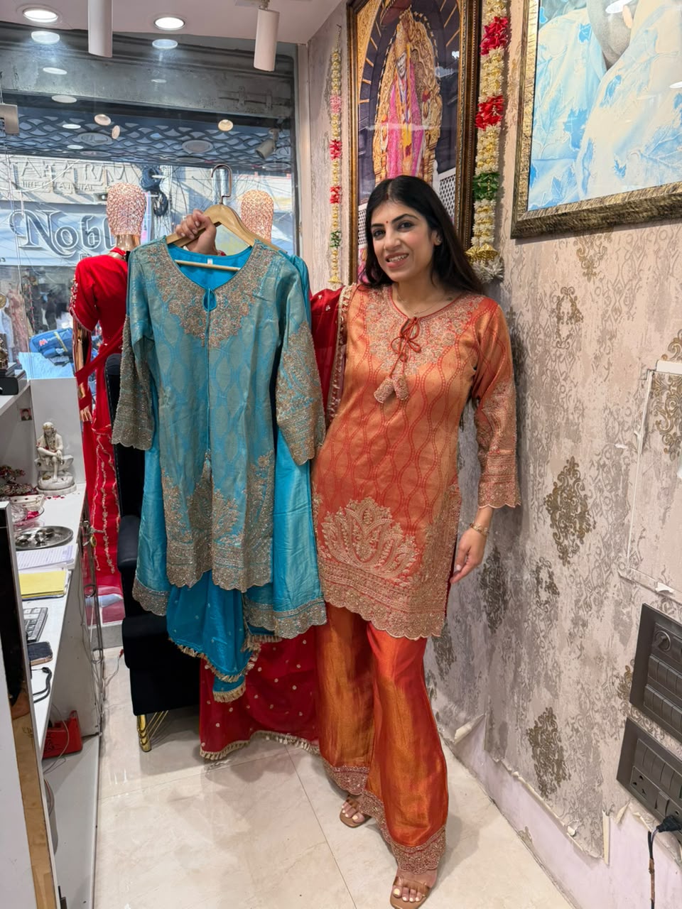 Pure cosmo fabric, plazo set with all handwork & dupatta