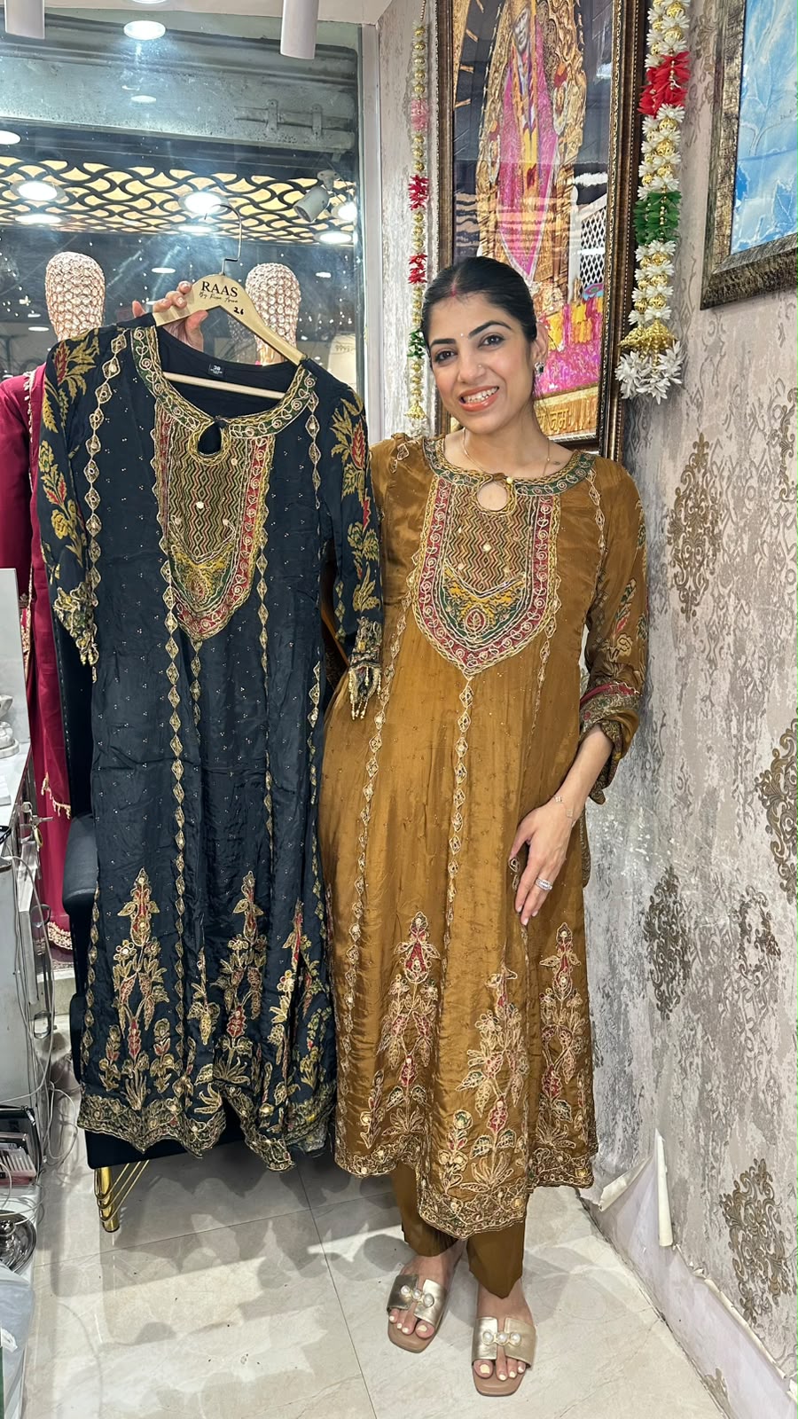 Purely crepe, embroidery anarkali set with pants & dupatta