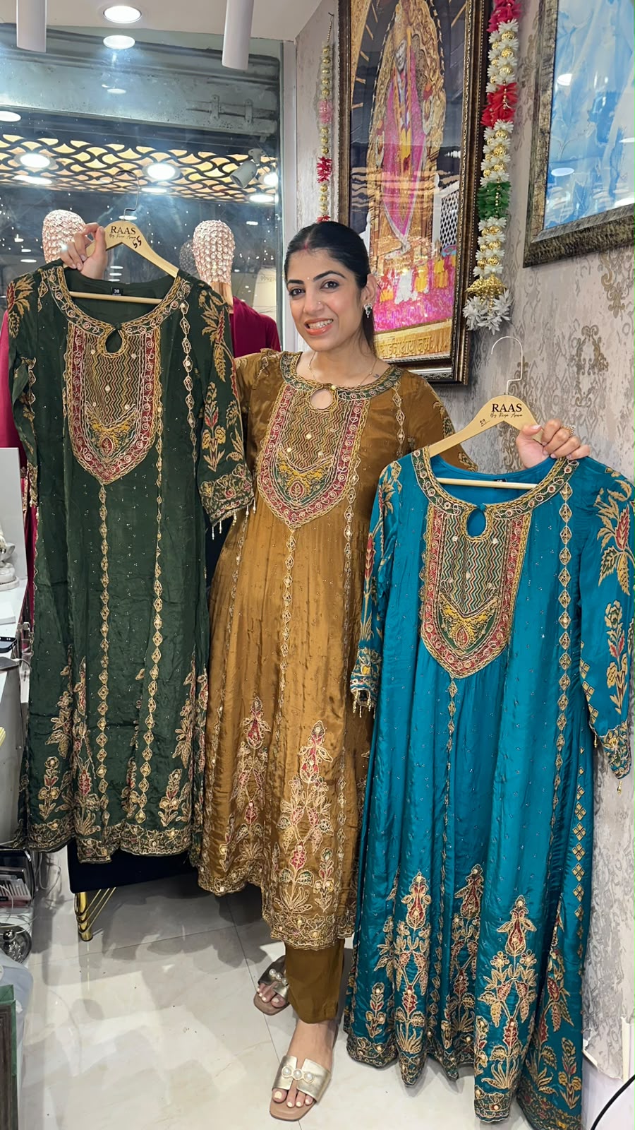 Purely crepe, embroidery anarkali set with pants & dupatta
