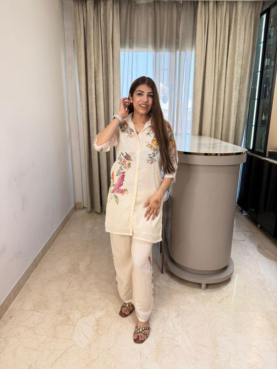 Pure mul cotton color print 2pc, co-ord set with cotton lining