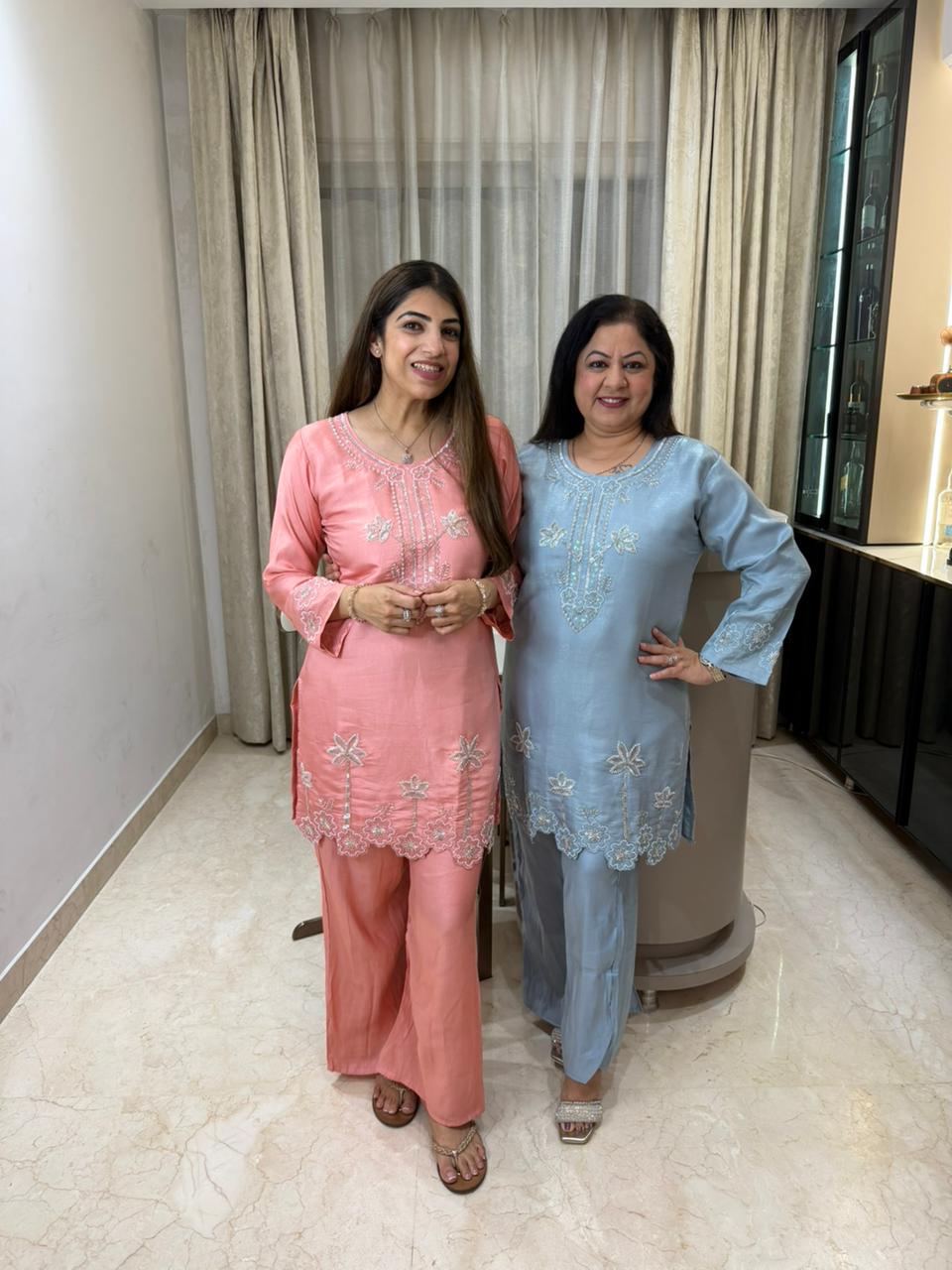 Glass tissue handwork 2 pc co-ord set