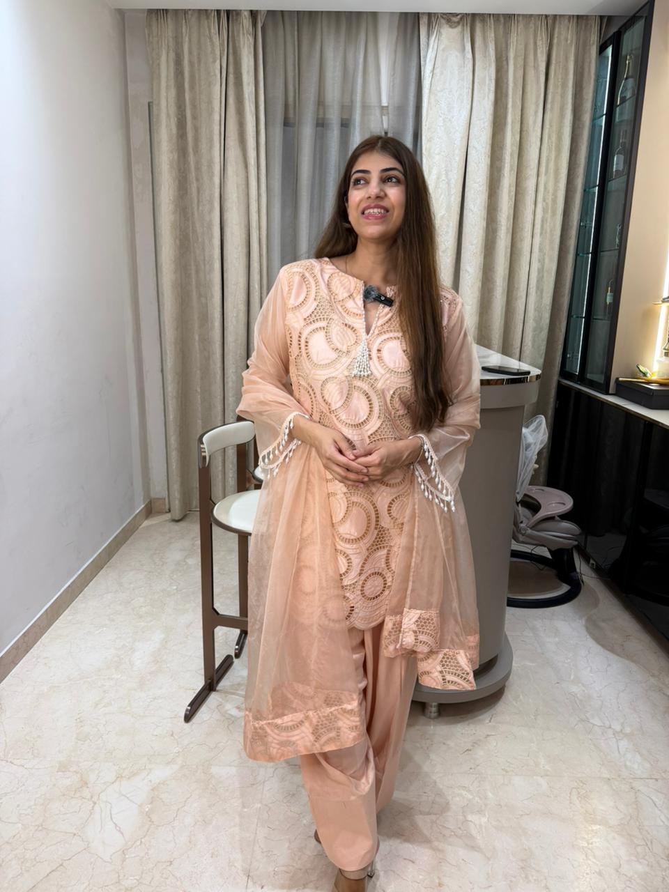 Imported shifli 3 pc  suit with farshi salwar