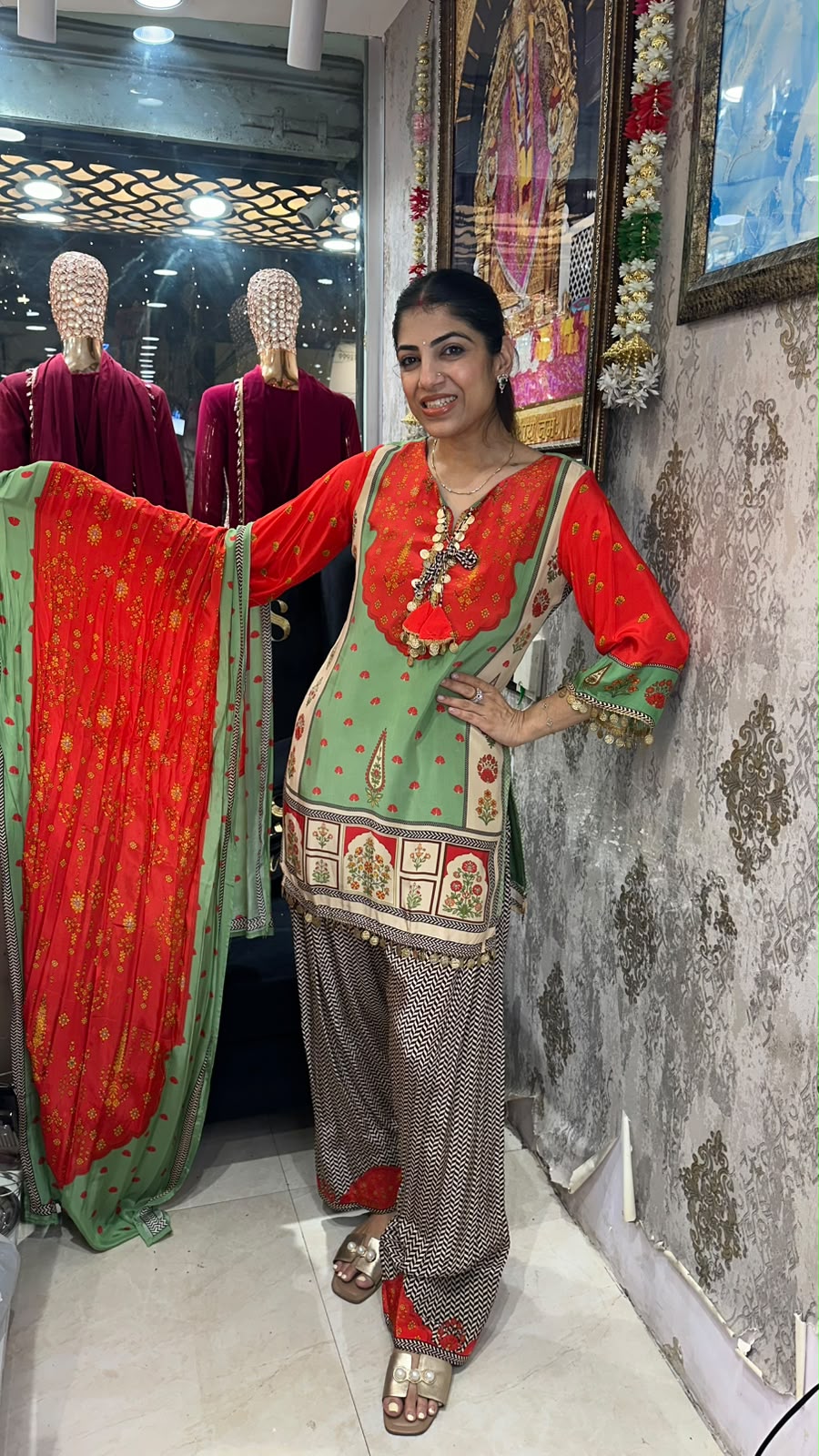 Pure digital crepe, farshi salwar set with dupatta