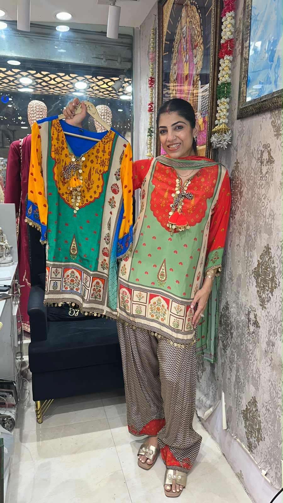 Pure digital crepe, farshi salwar set with dupatta