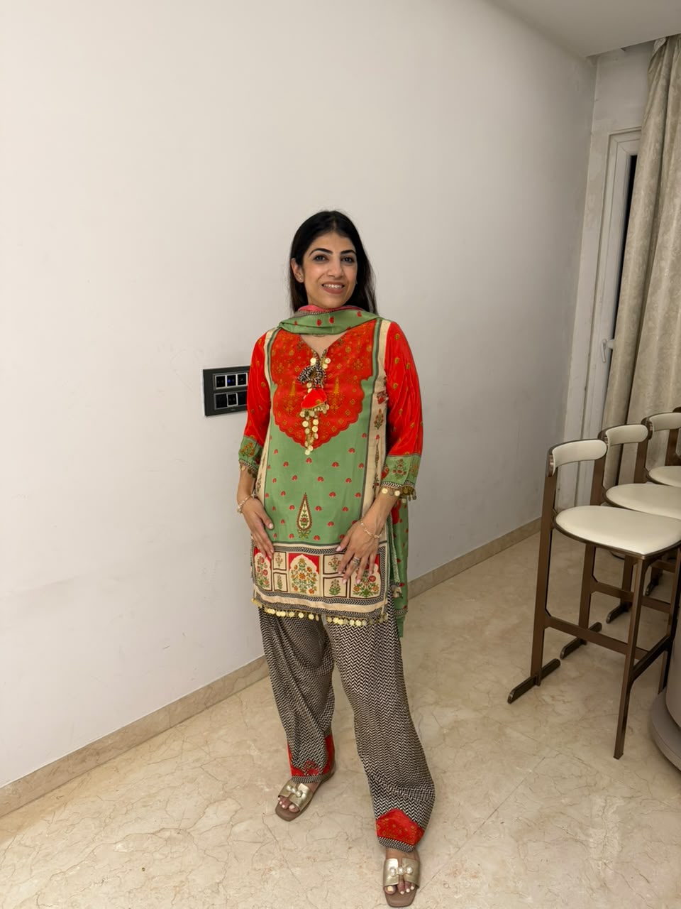 Pure digital crepe,farshi salwar with dupatta