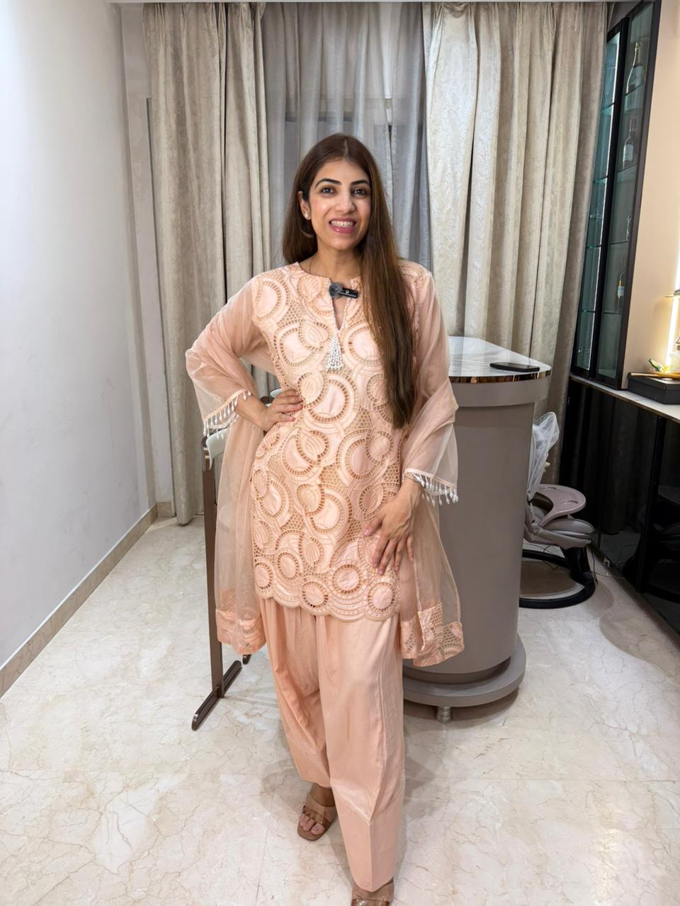 Imported shifli 3 pc  suit with farshi salwar