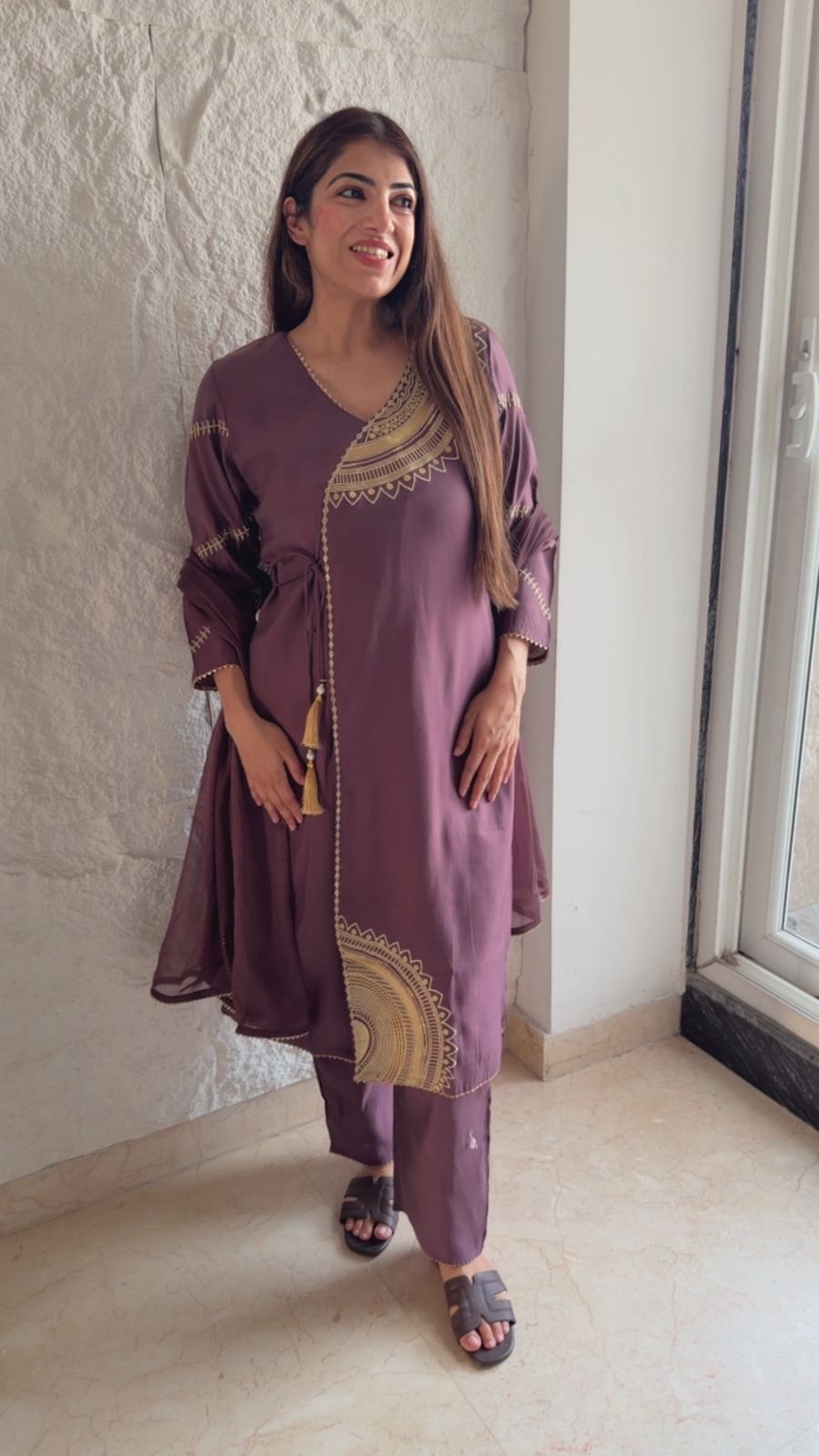 Zara cotton 3 pc set With angrakha style