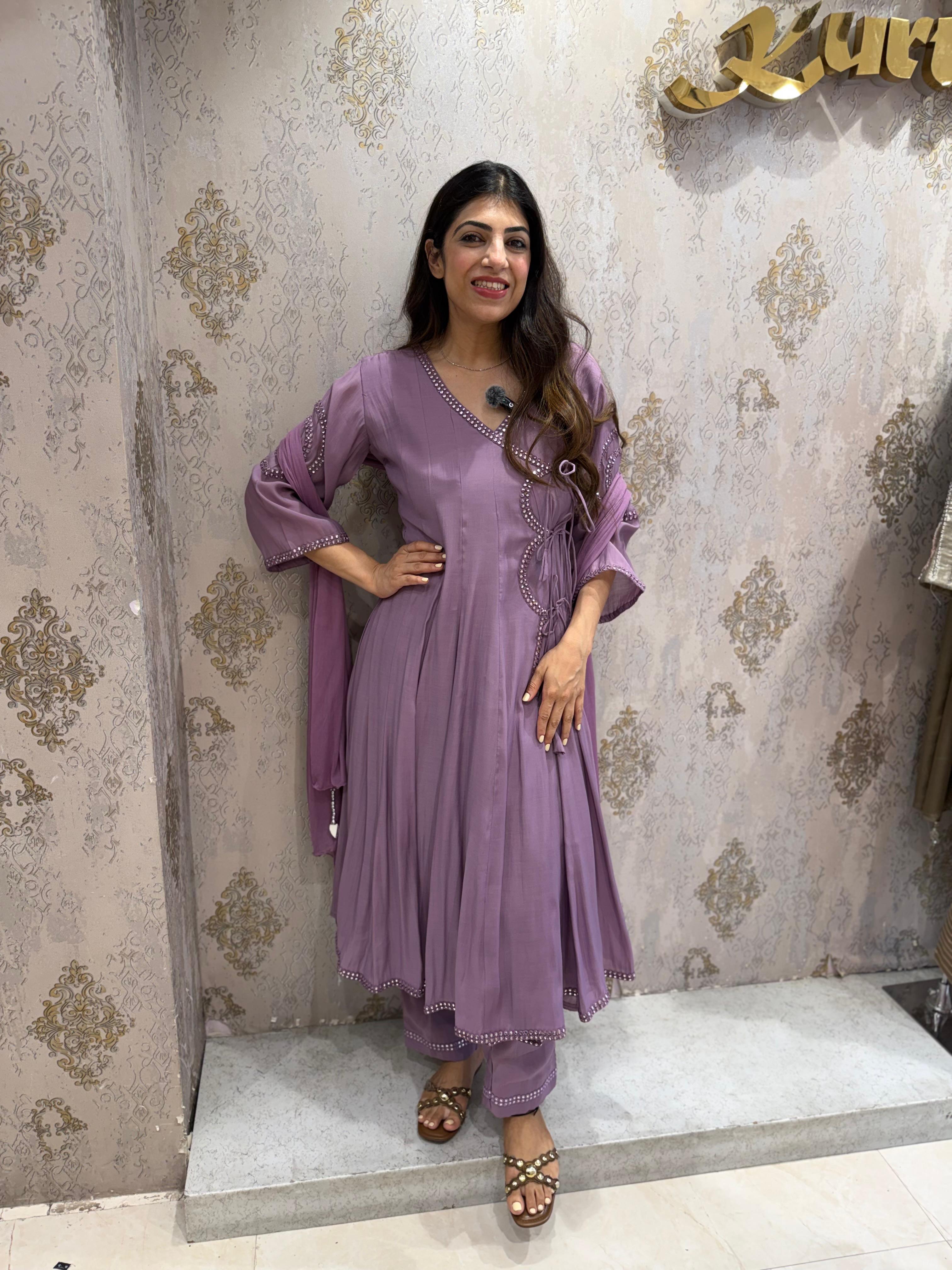 Mul chanderi 3,price angrakha suit