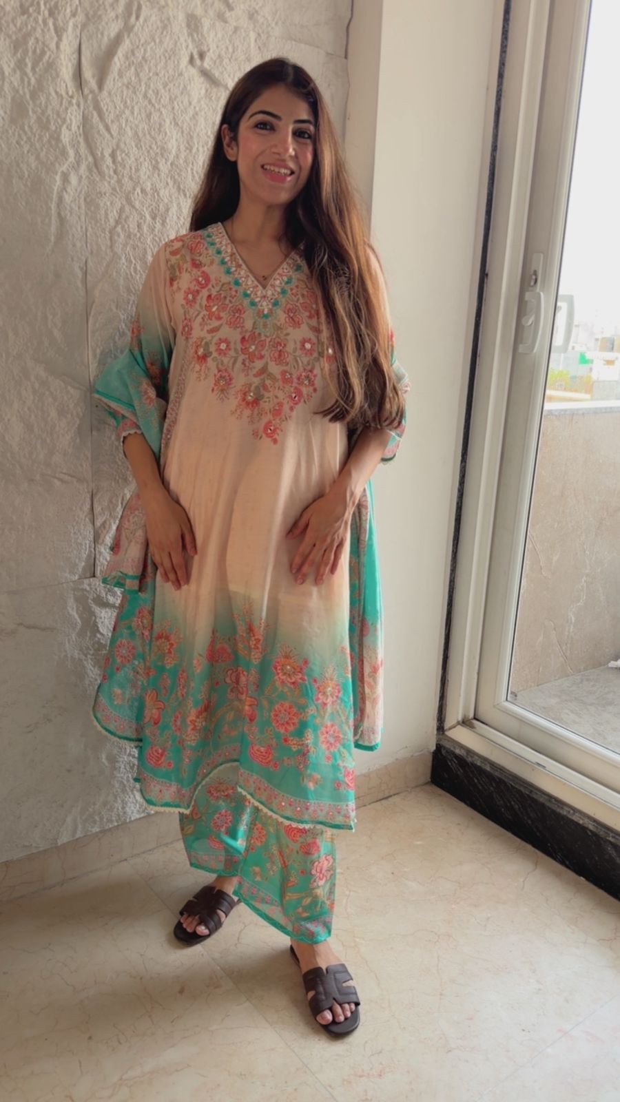 Pure digital Muslin cotton 3 pc suit