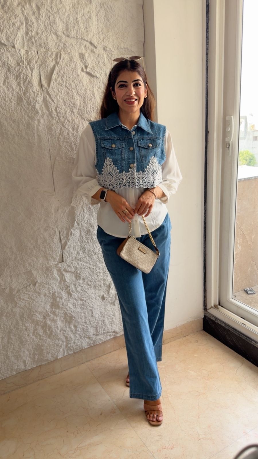 Denim 2 pc set shirt