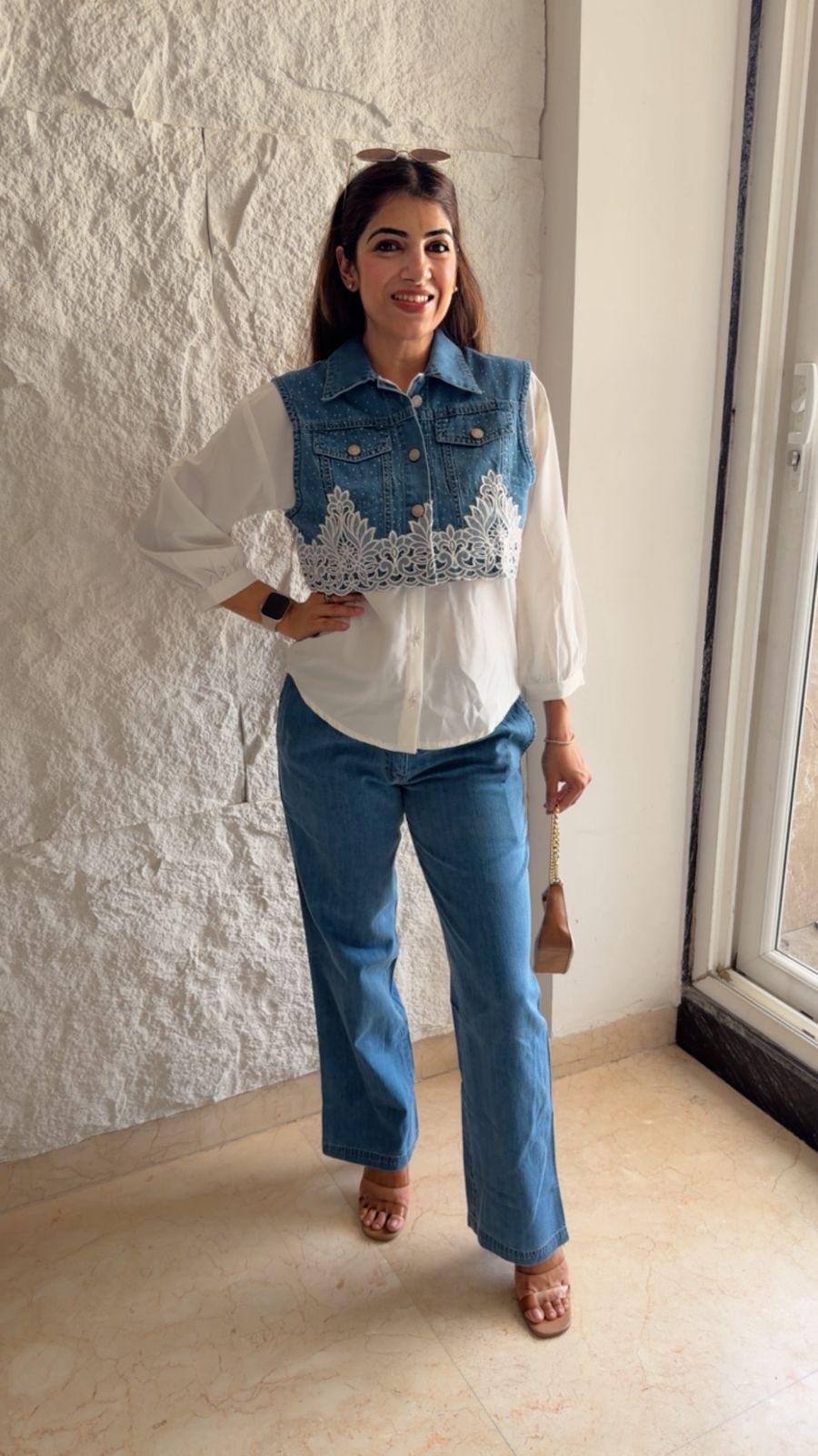 Denim 2 pc set shirt