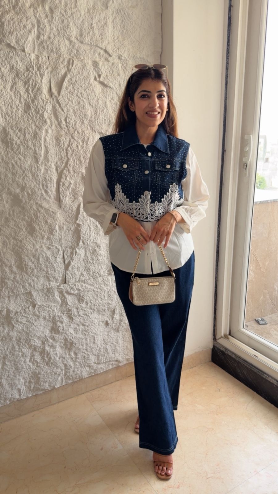 Denim 2 pc set shirt