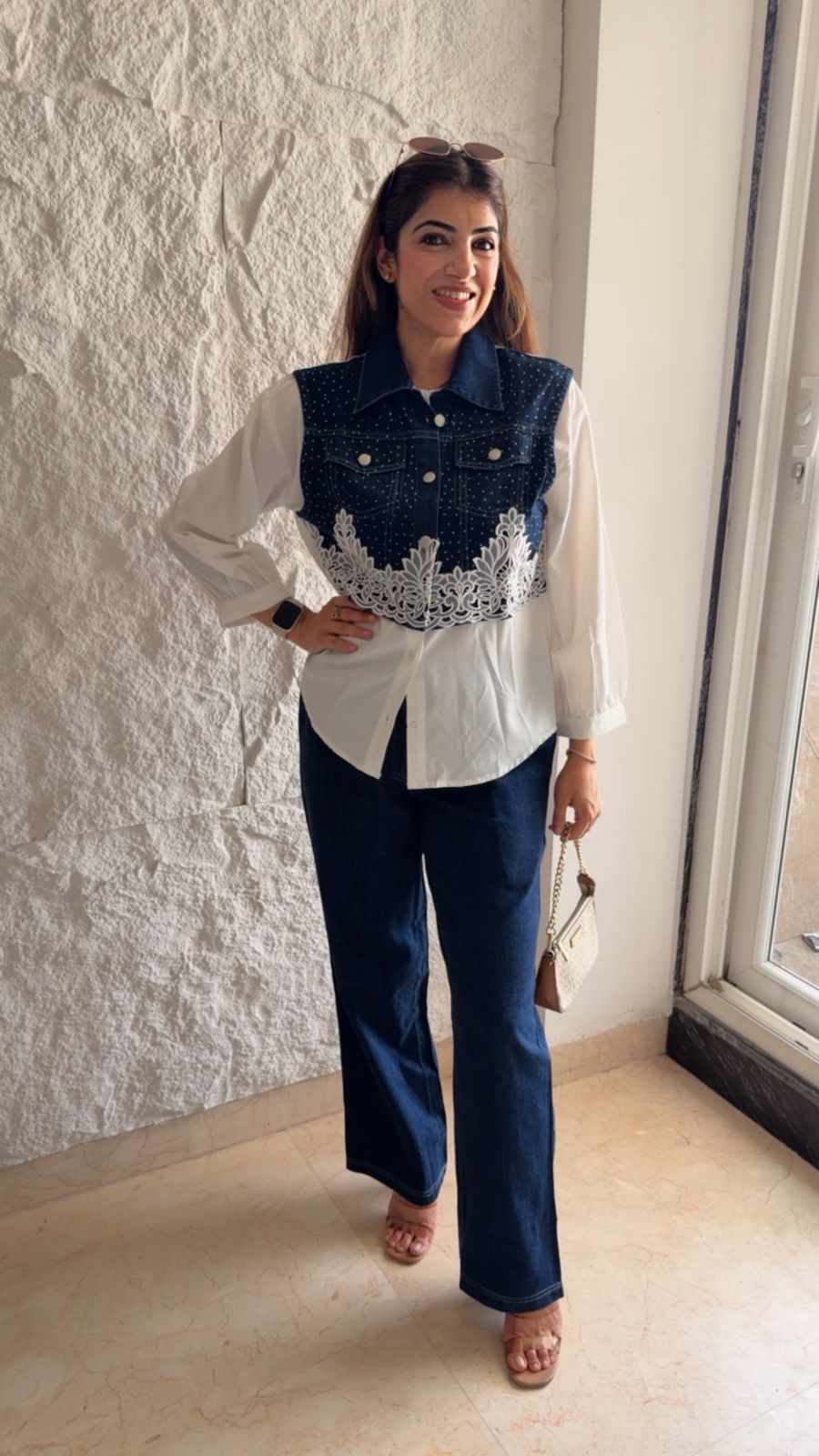 Denim 2 pc set shirt