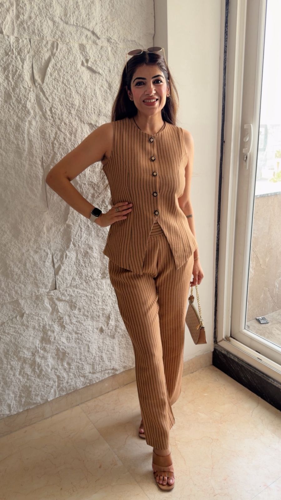 Striped waistcoat 2 pc set