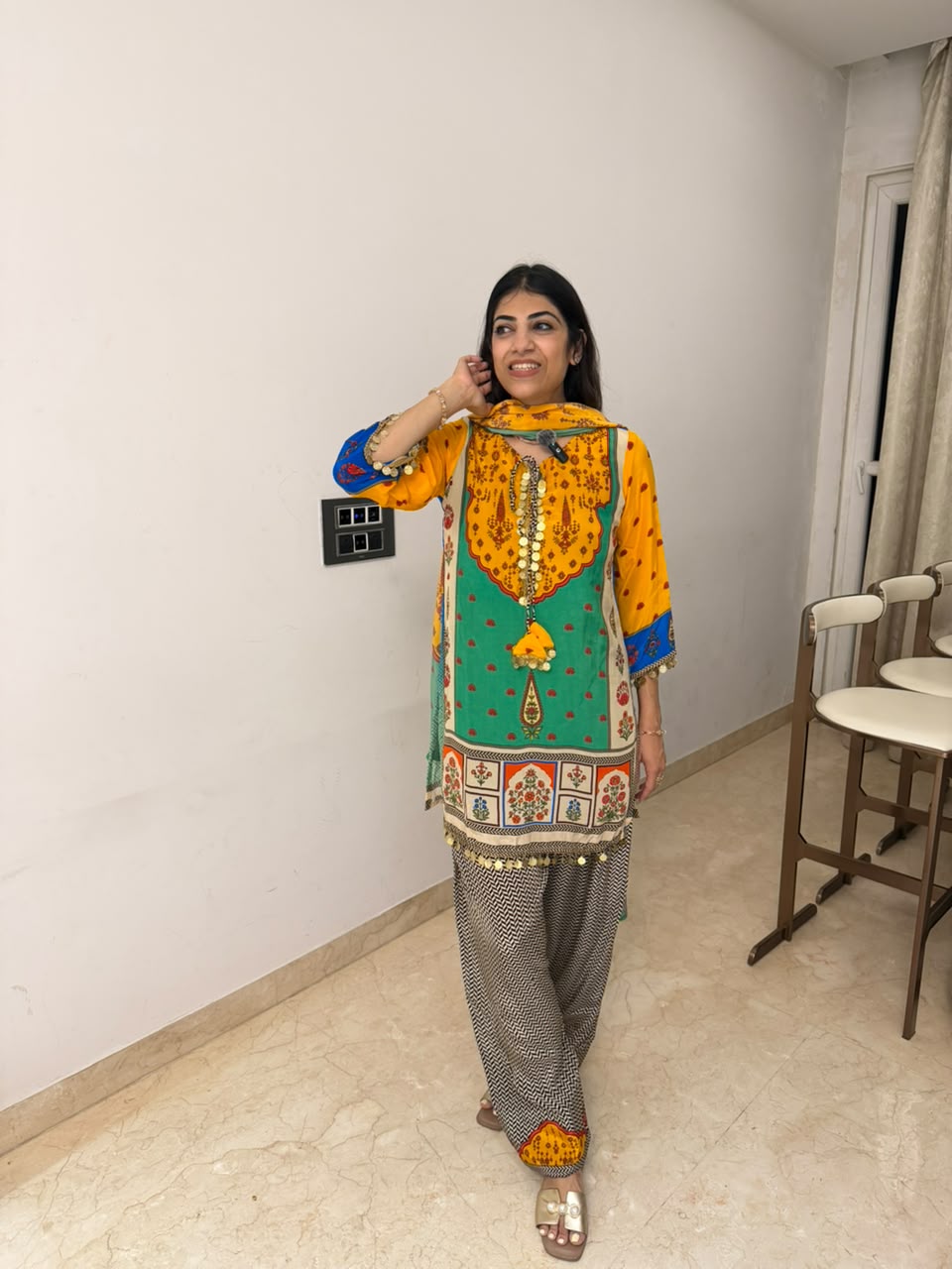 Pure digital crepe,farshi salwar with dupatta