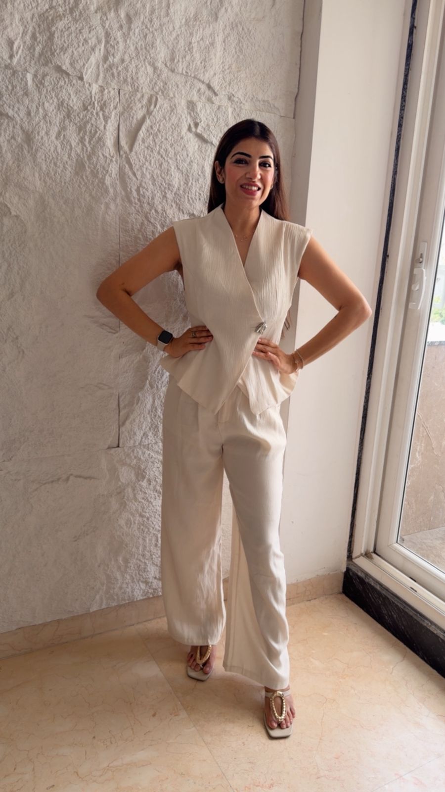 Imported cotton waist coat 2 pc co-ord set