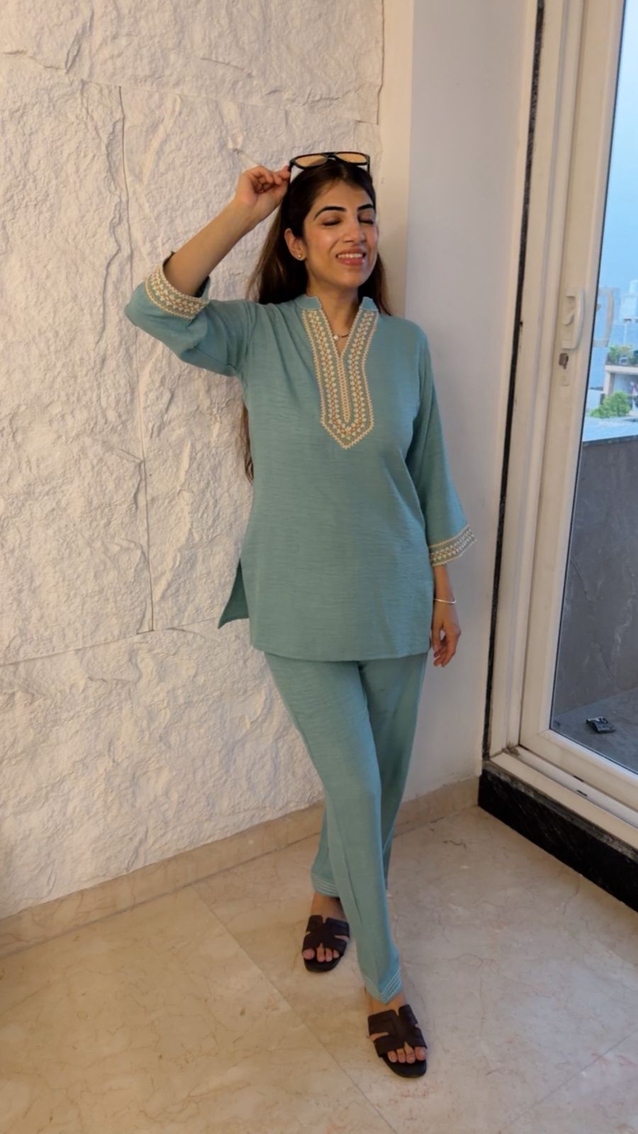 Pakistani 2 pc Pakistani co-ord set with embroidery
