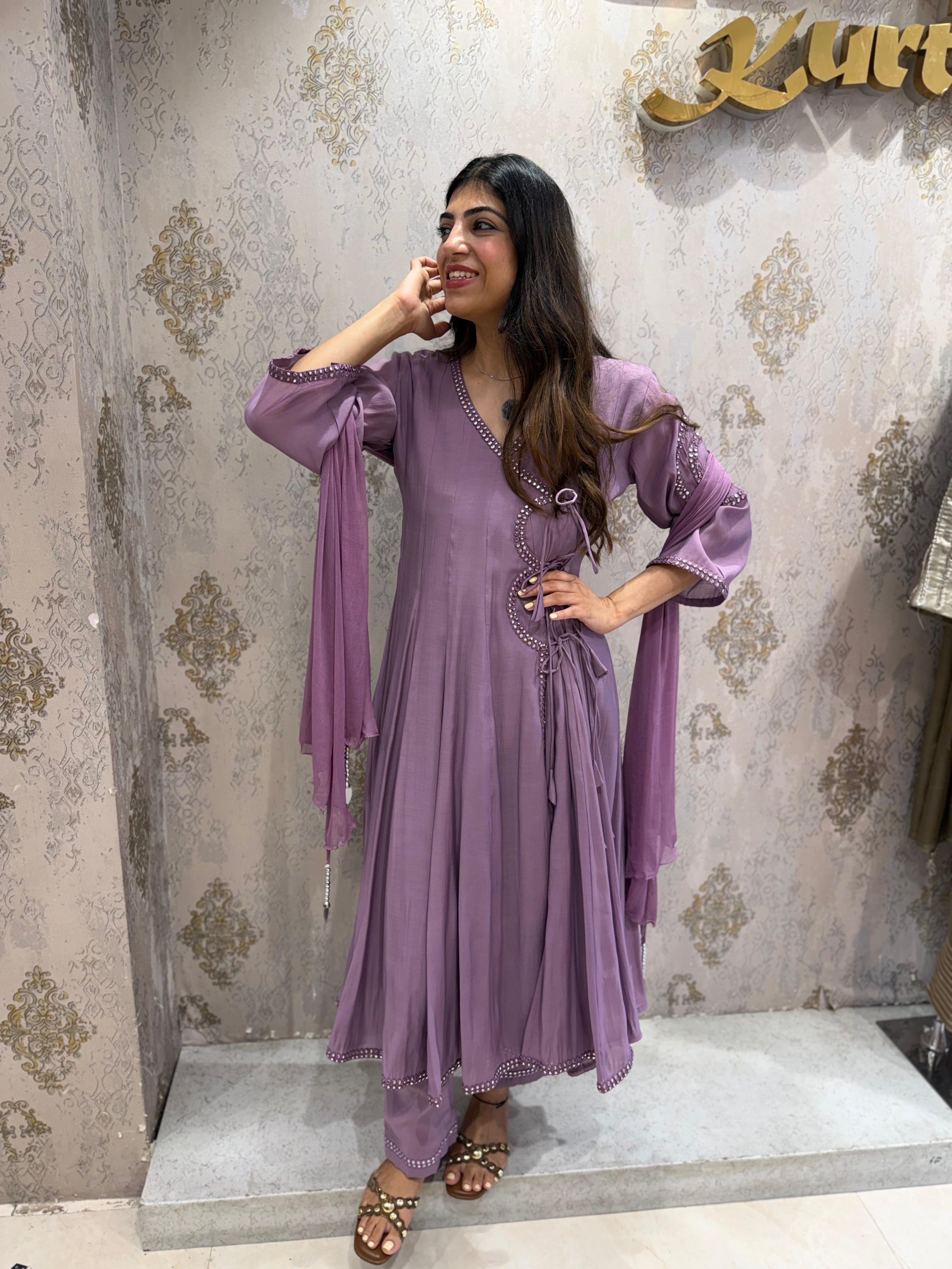 Mul chanderi 3,price angrakha suit