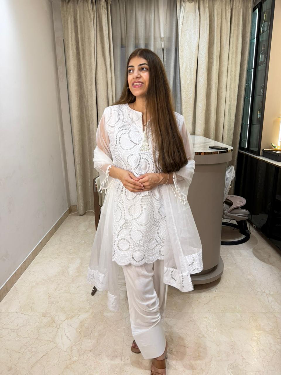 Imported shifli 3 pc  suit with farshi salwar