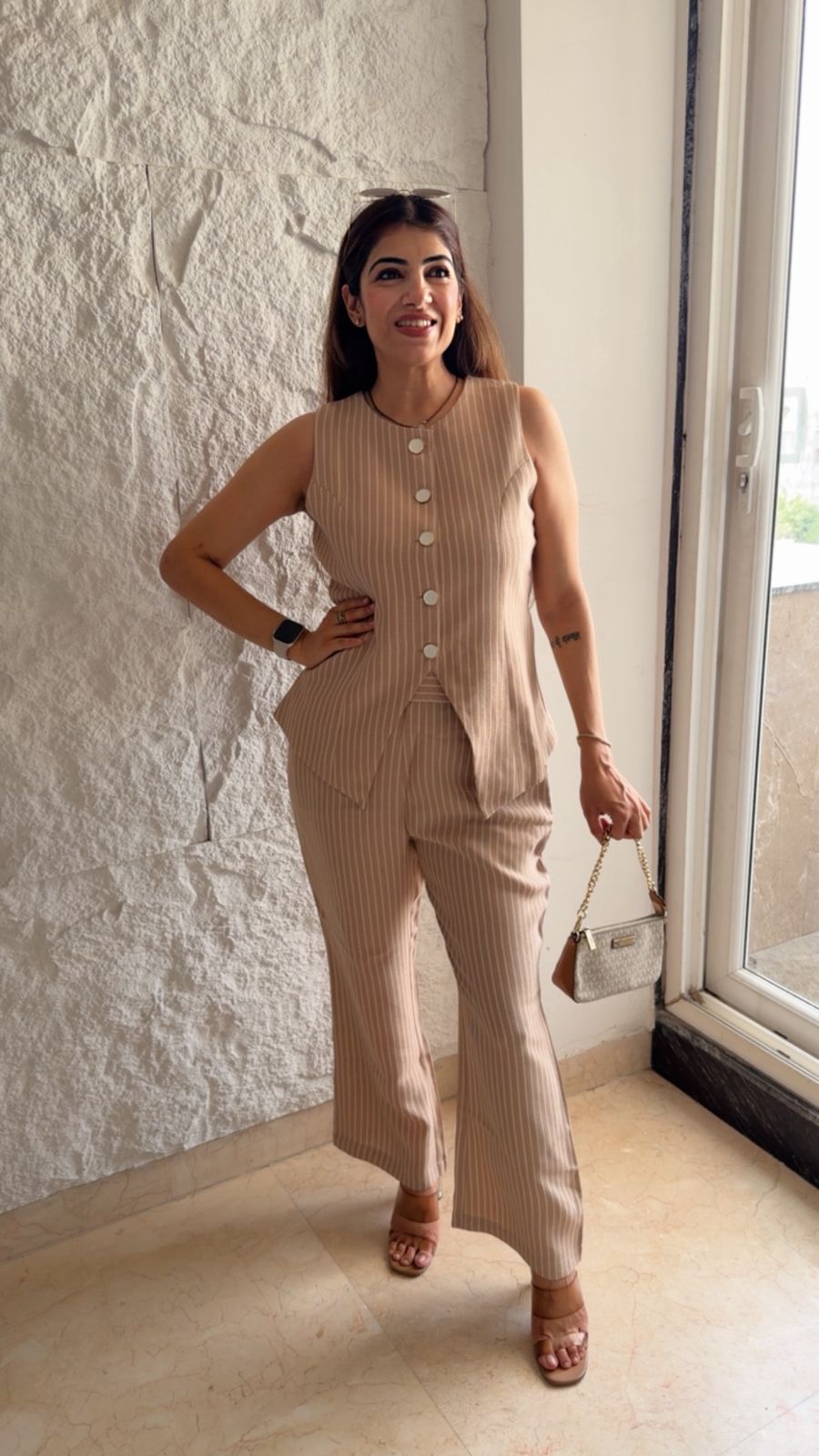 Striped waistcoat 2 pc set