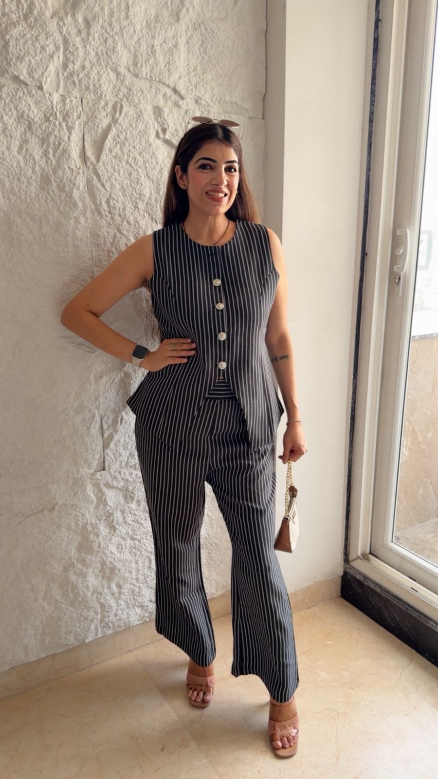Striped waistcoat 2 pc set