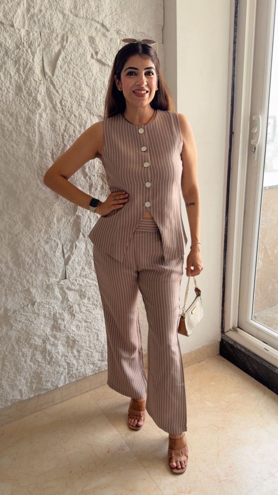 Striped waistcoat 2 pc set