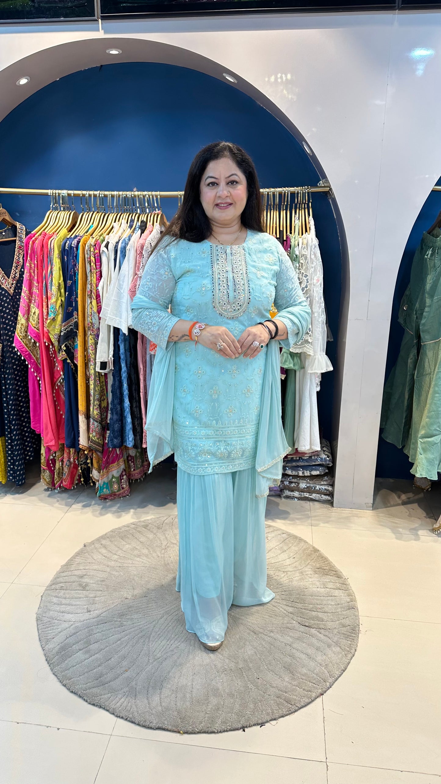 Georgette lakhnavi garara set