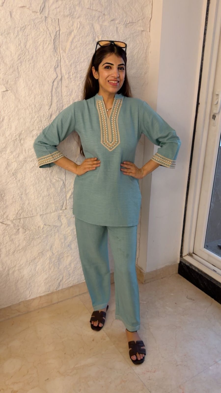 Pakistani 2 pc Pakistani co-ord set with embroidery
