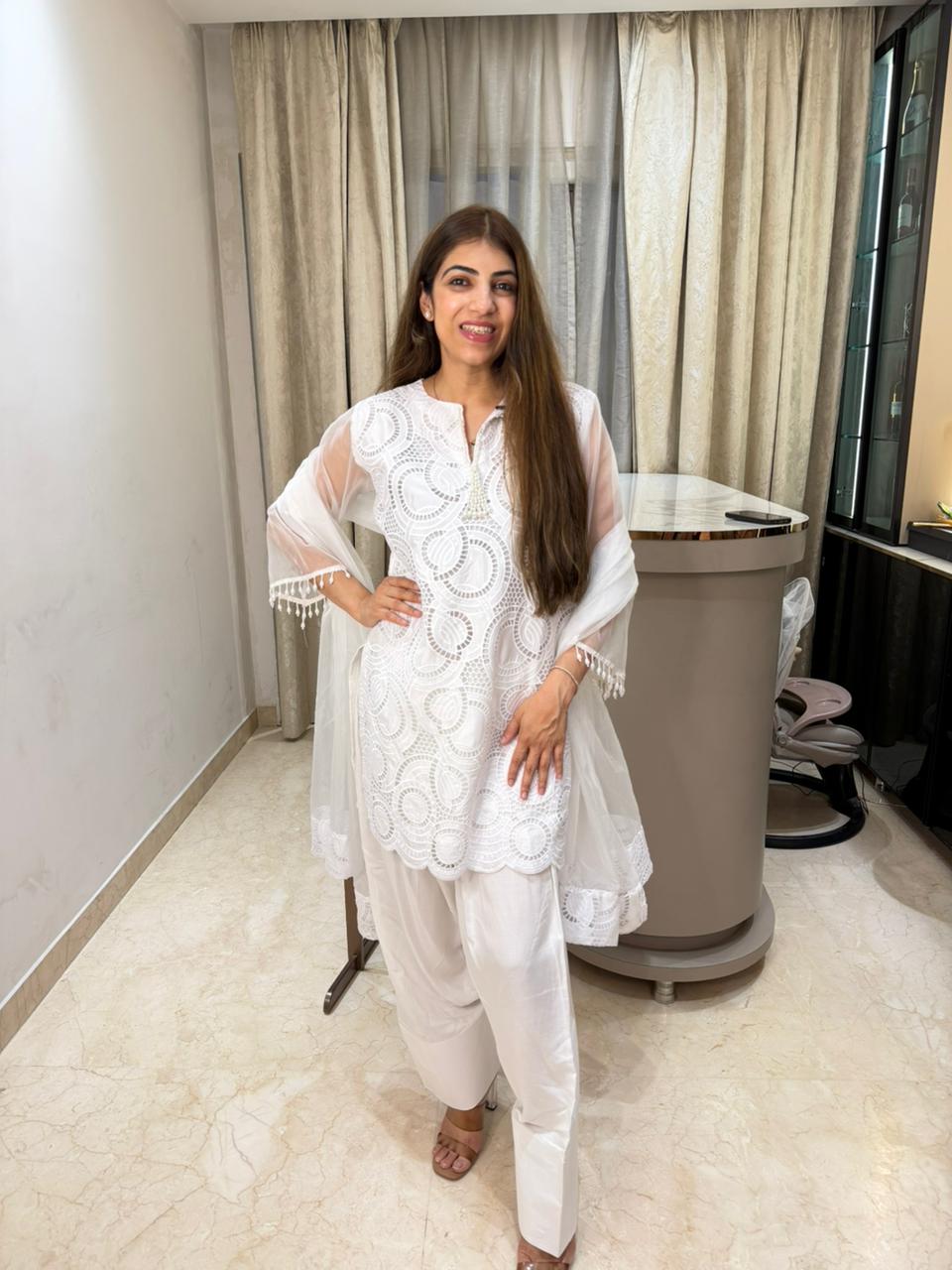 Imported shifli 3 pc  suit with farshi salwar