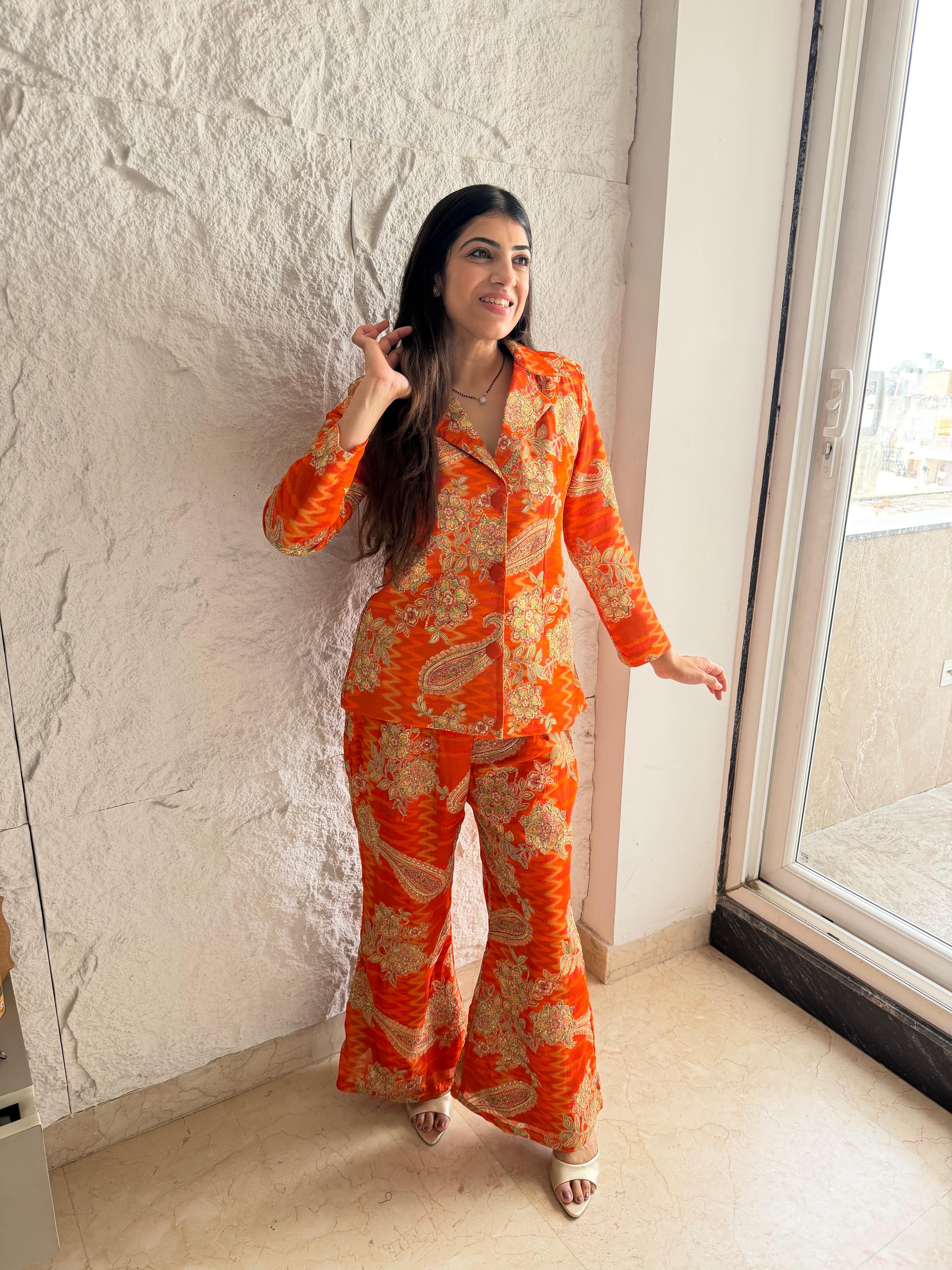 Imported crepe Blazer set