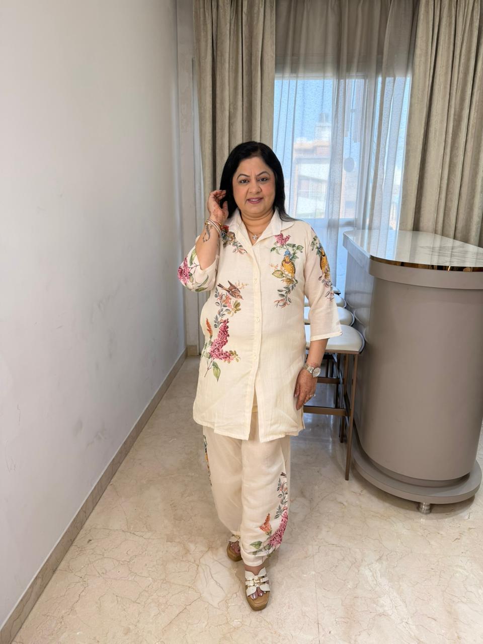Pure mul cotton color print 2pc, co-ord set with cotton lining