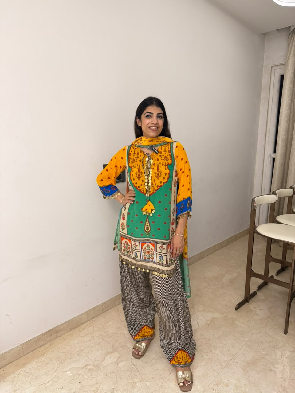 Pure digital crepe,farshi salwar with dupatta