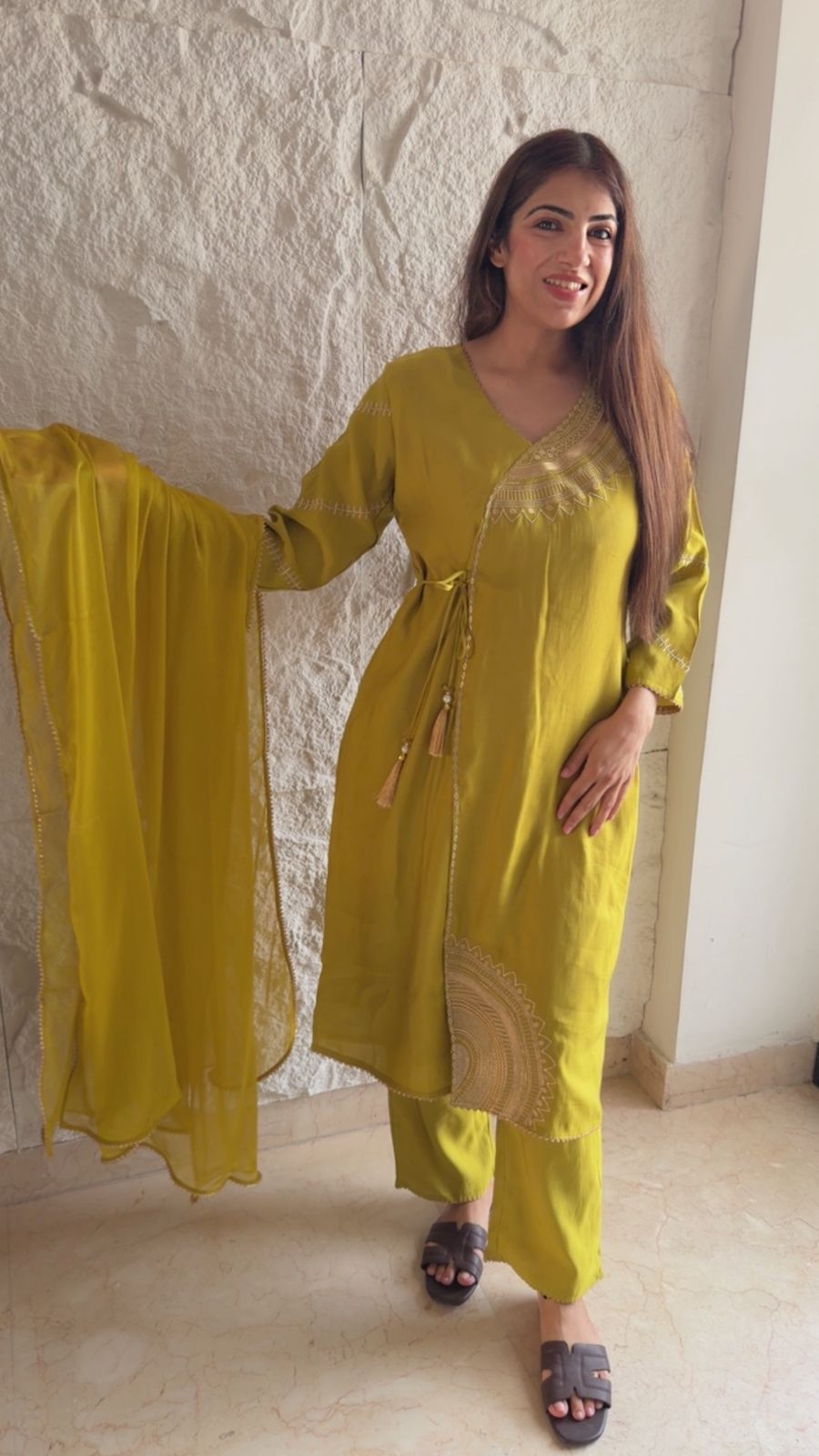 Zara cotton 3 pc set With angrakha style