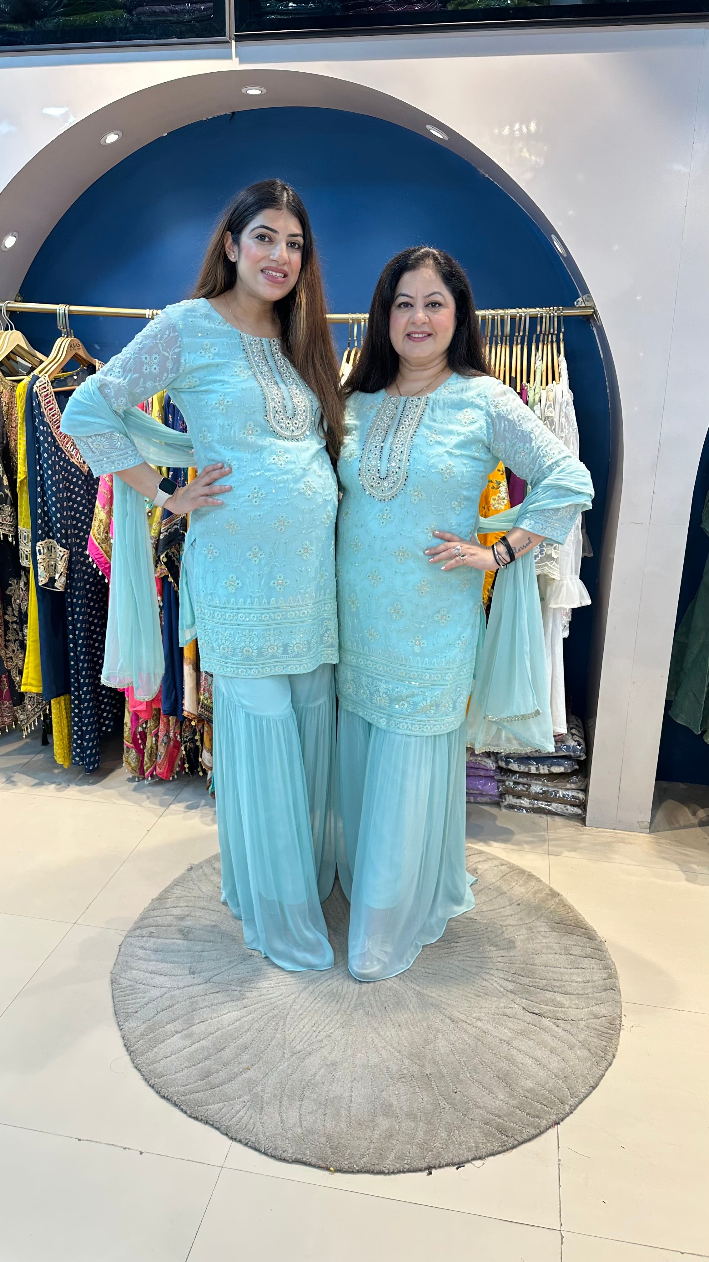 Georgette lakhnavi garara set