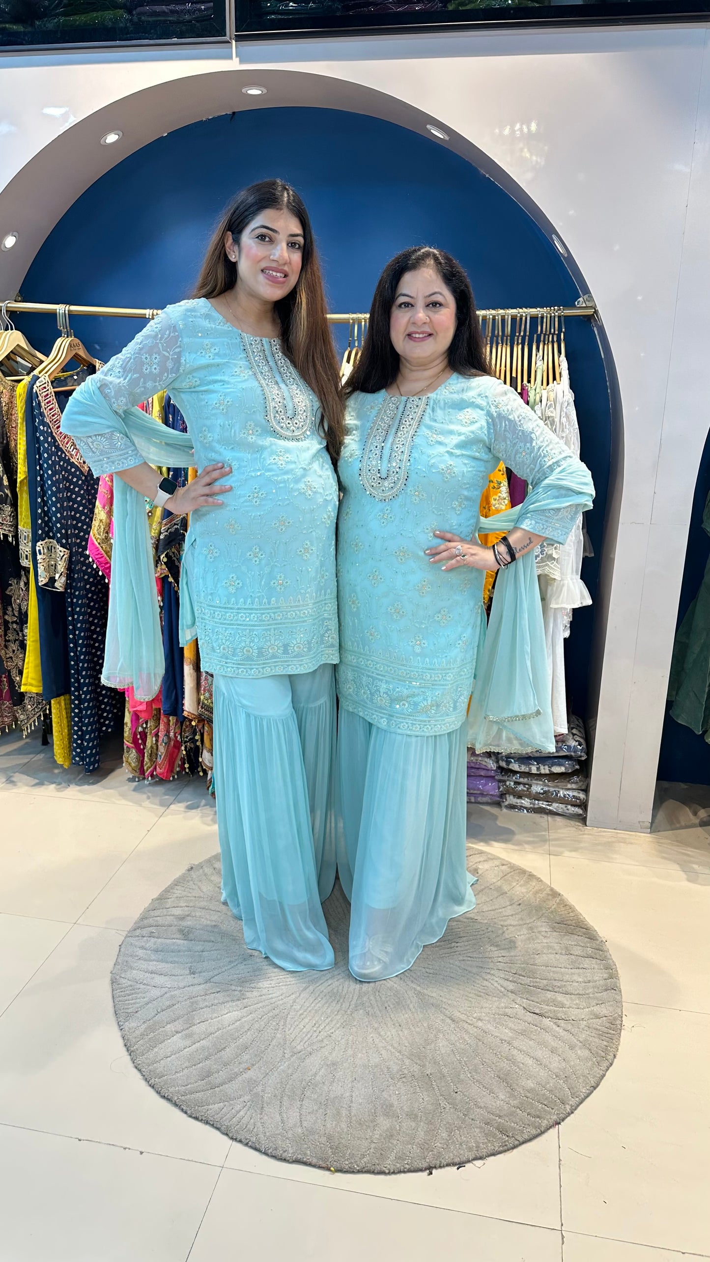 Georgette lakhnavi garara set