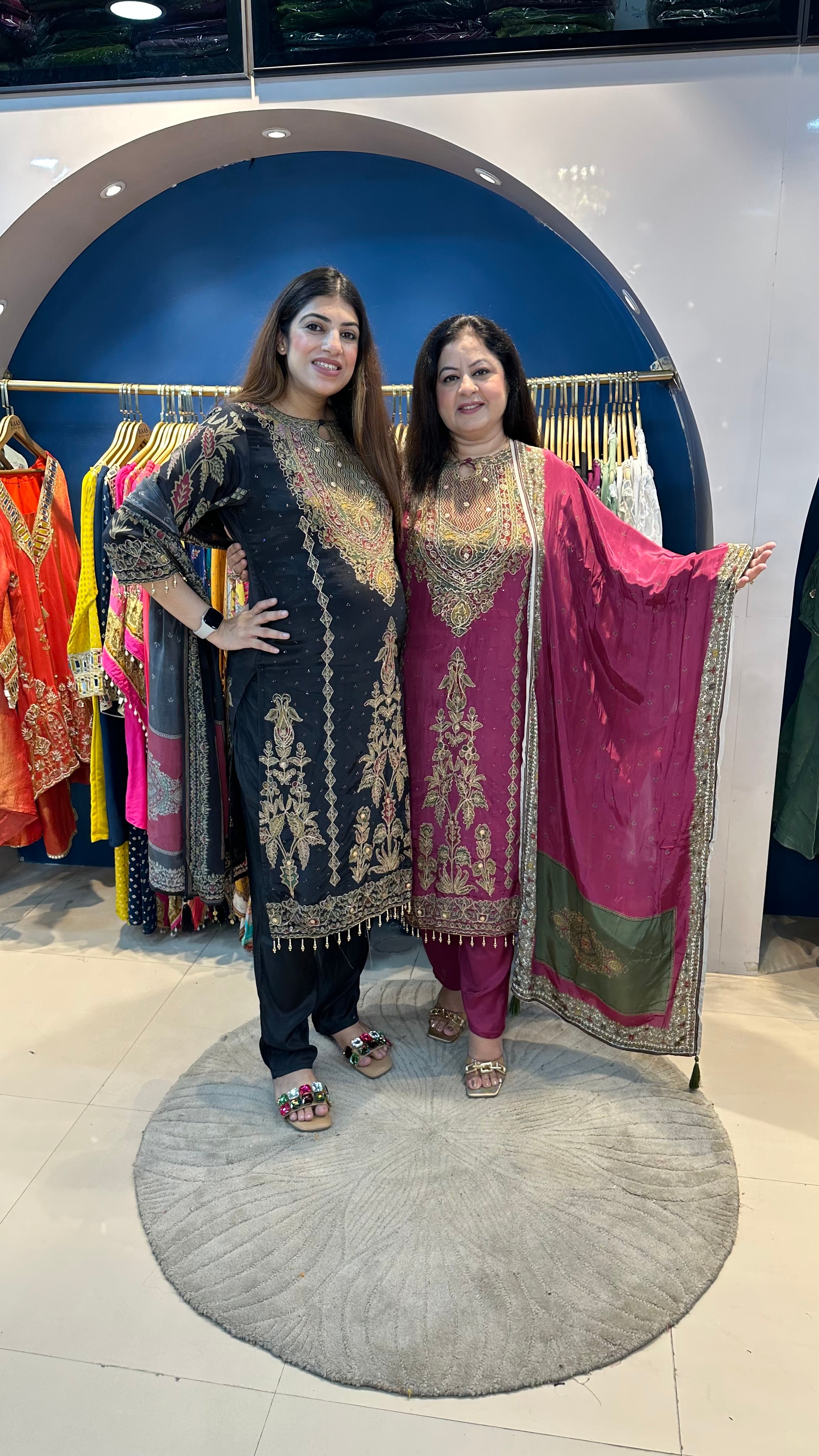 Digital crepe 3 pc partywear suit – Raas by Riya