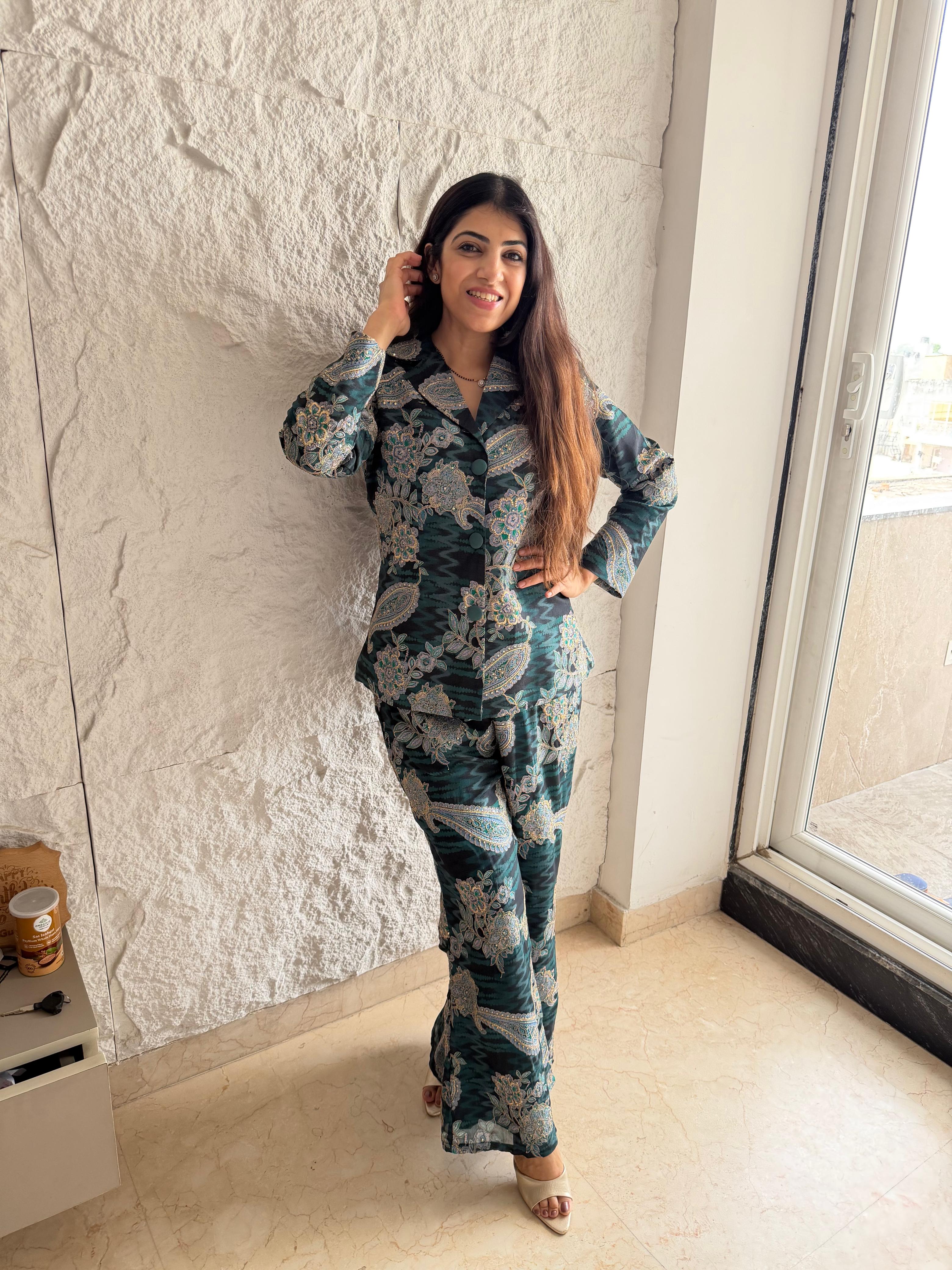 Imported crepe Blazer set