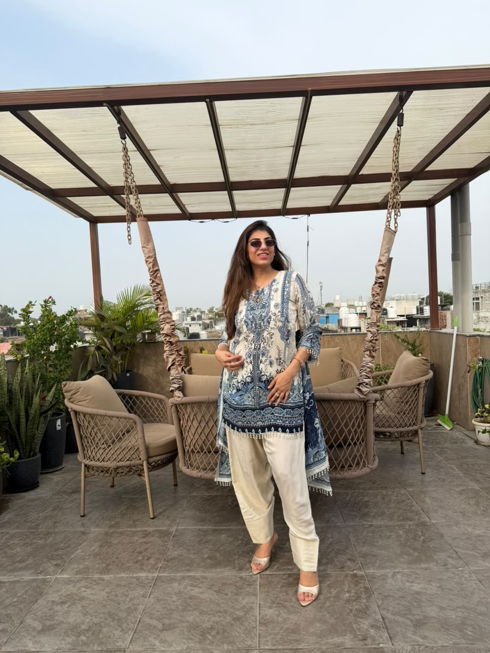 Pure crep digital print with farshi & dupatta