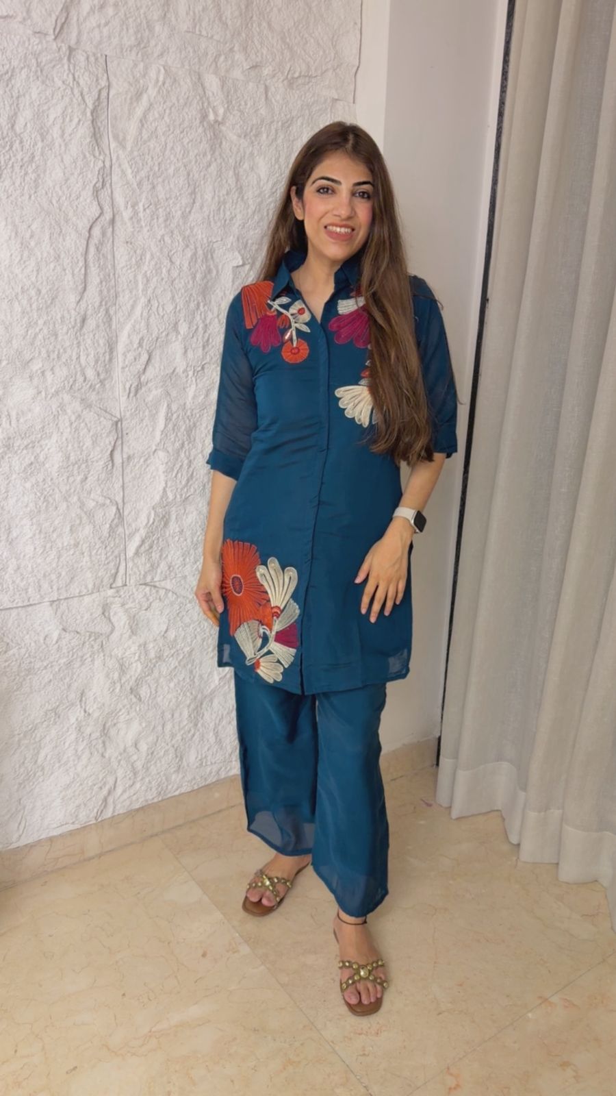 Imported fabric 2 pc embroidered set