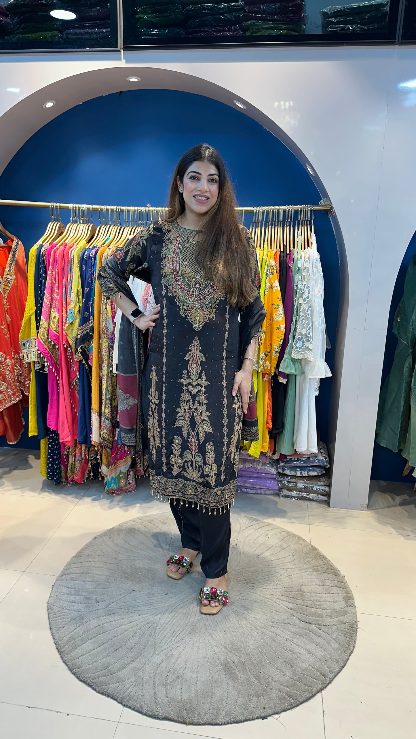 Digital crepe 3 pc partywear suit