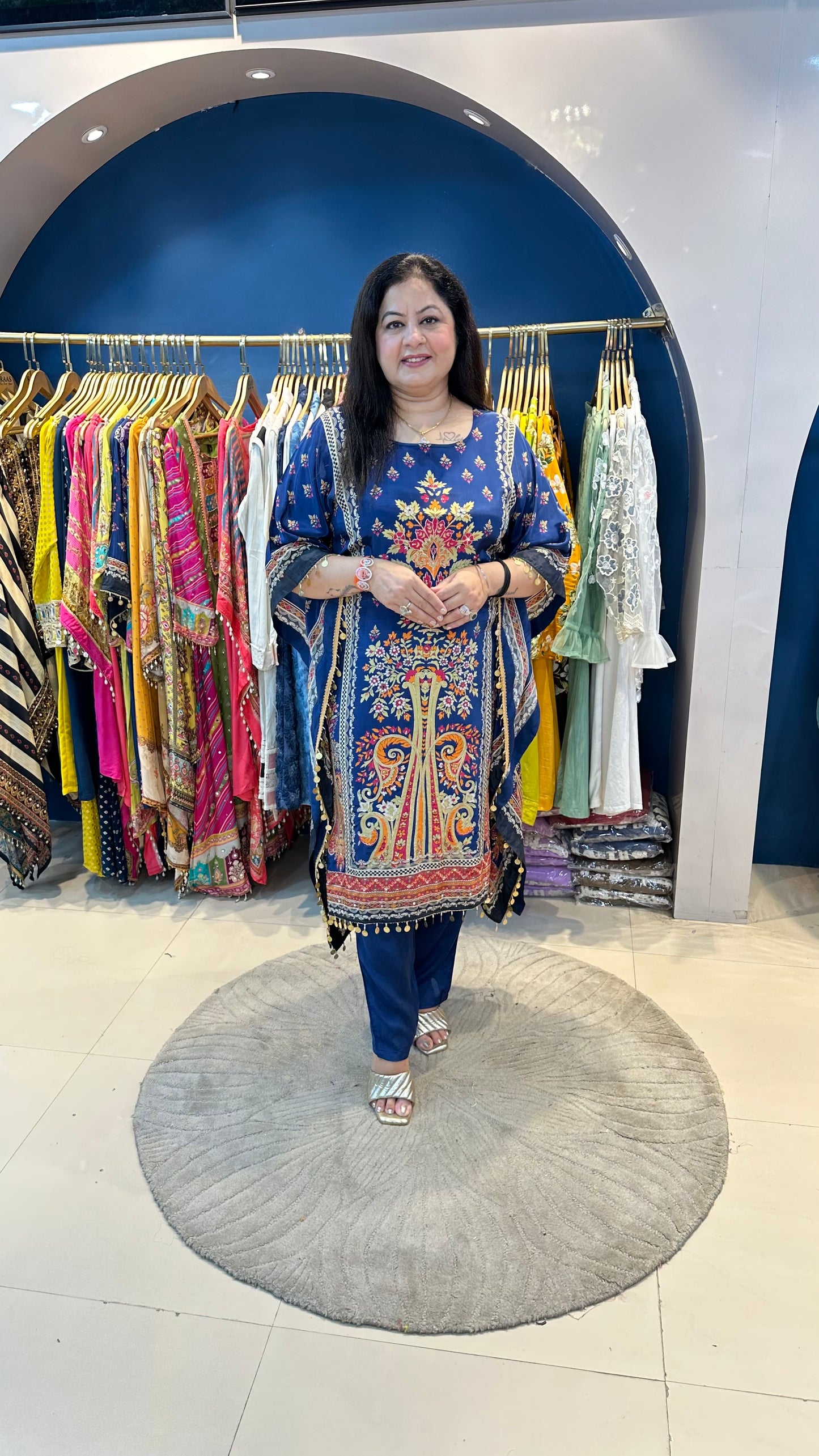 Digital crepe 2 pc kaftan set