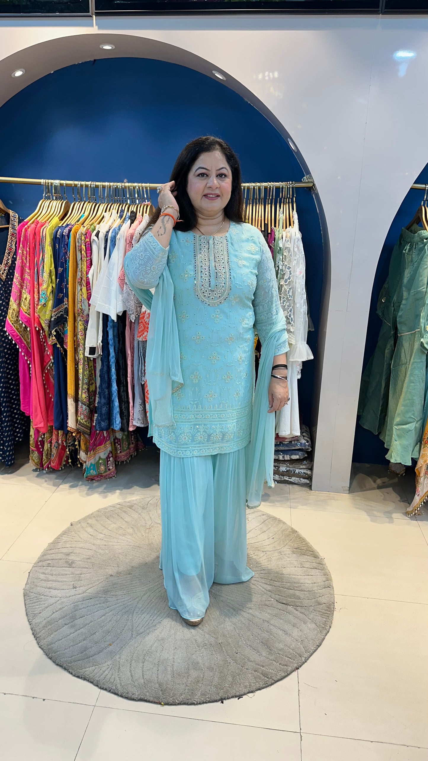 Georgette lakhnavi garara set