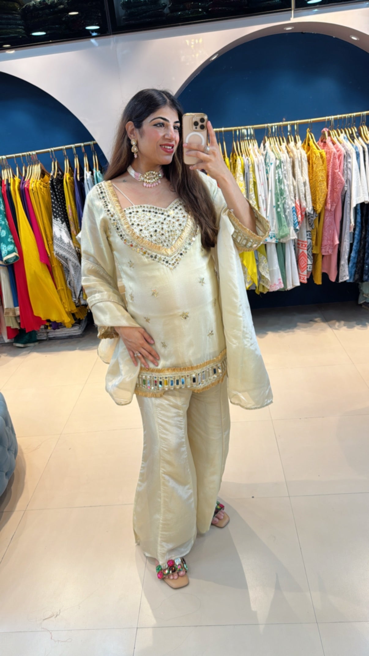 Shimmer Tissue Party Wear 4pc Set