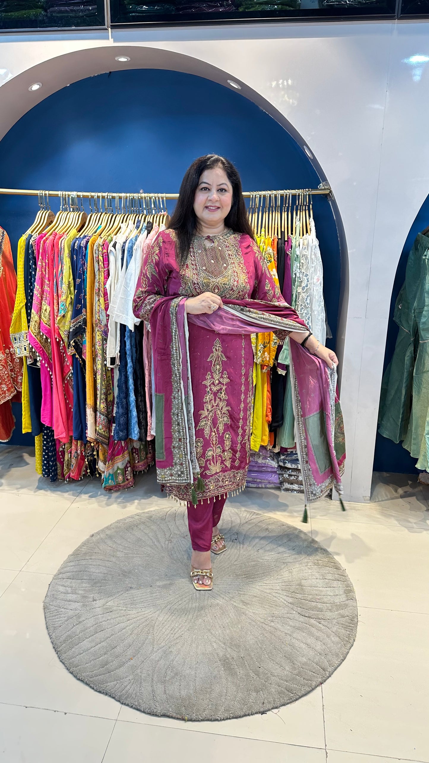 Digital crepe 3 pc partywear suit