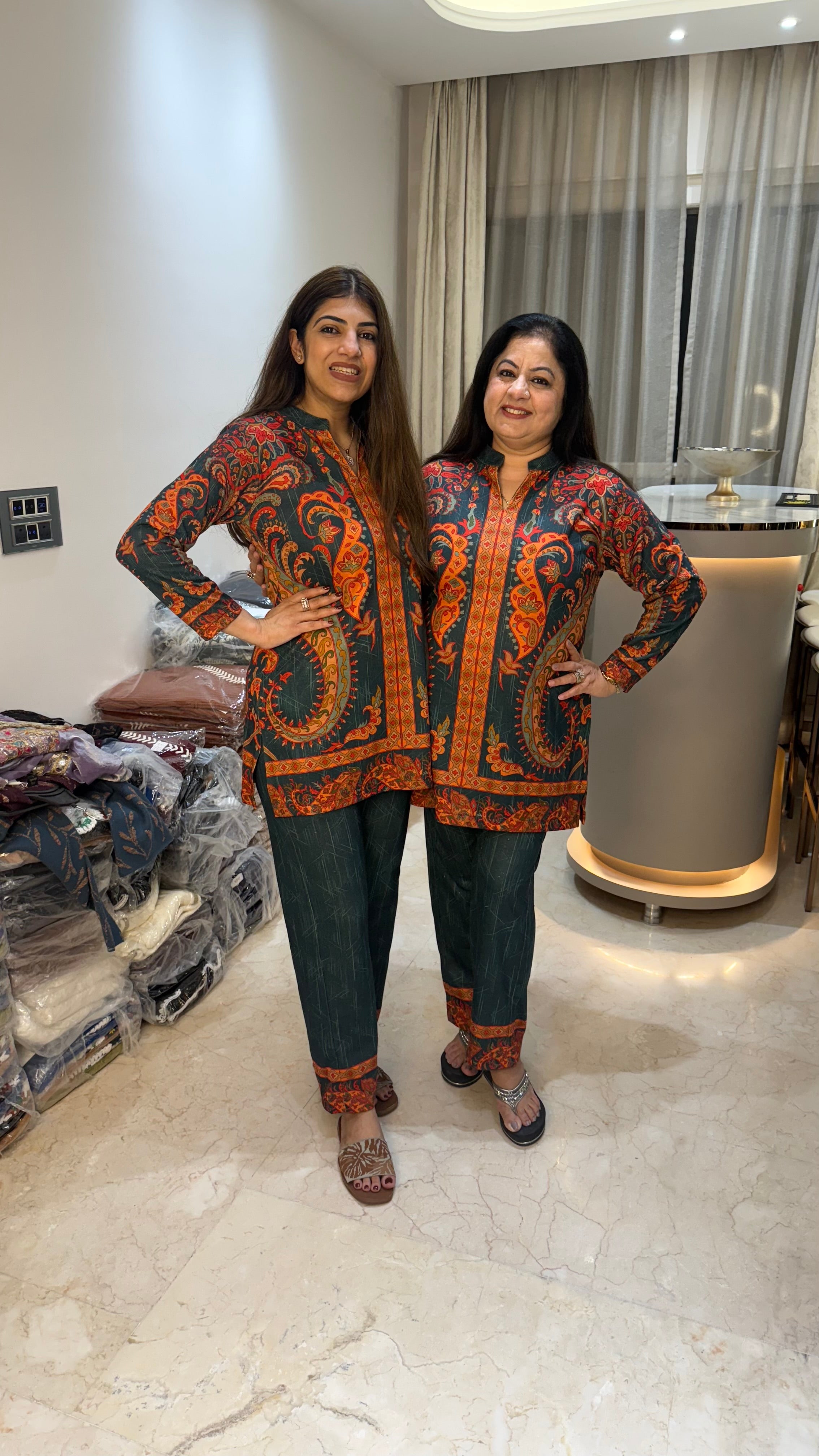 2pc woolen co-ord set pasmina look