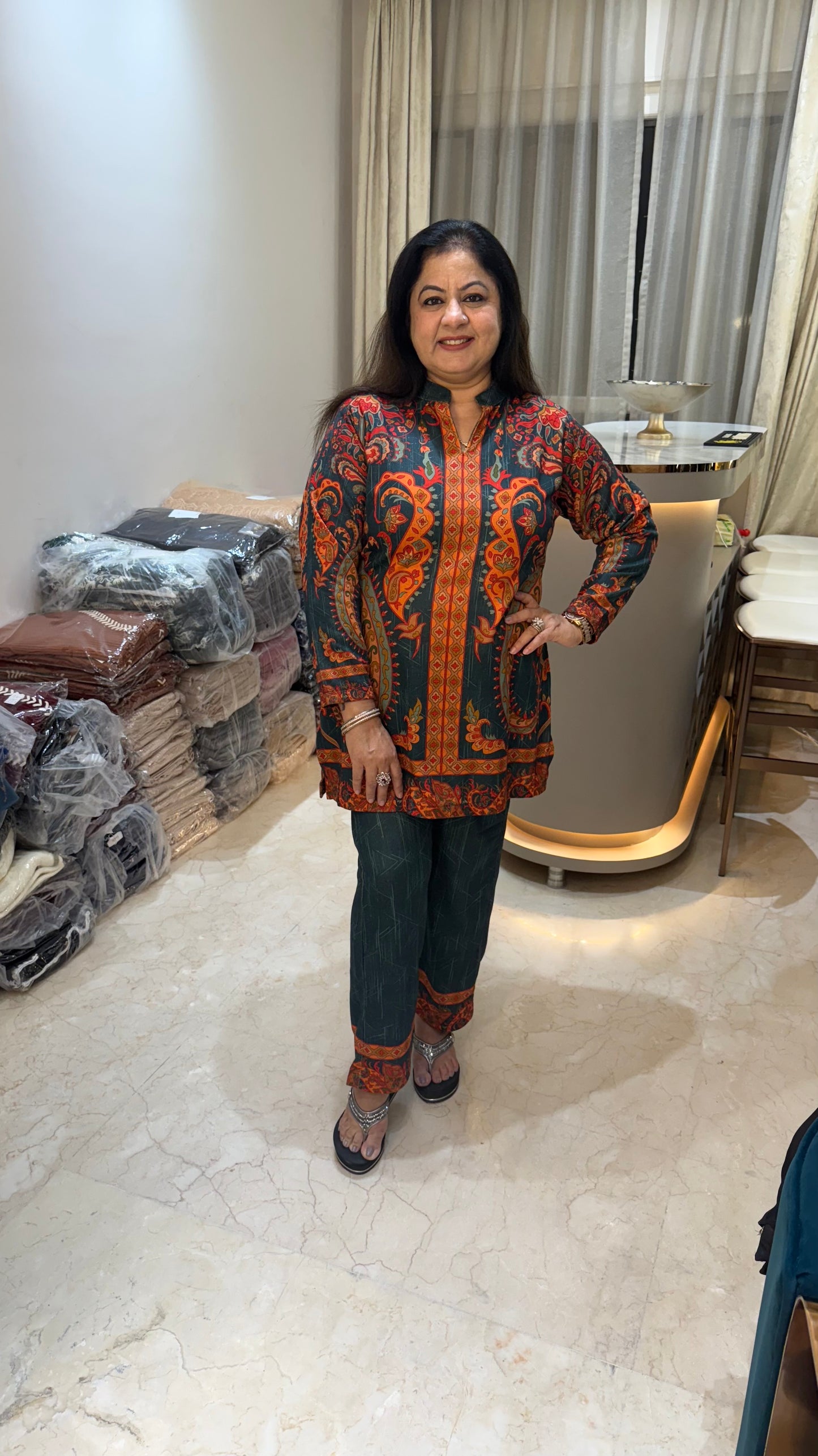 2pc woolen co-ord set pasmina look