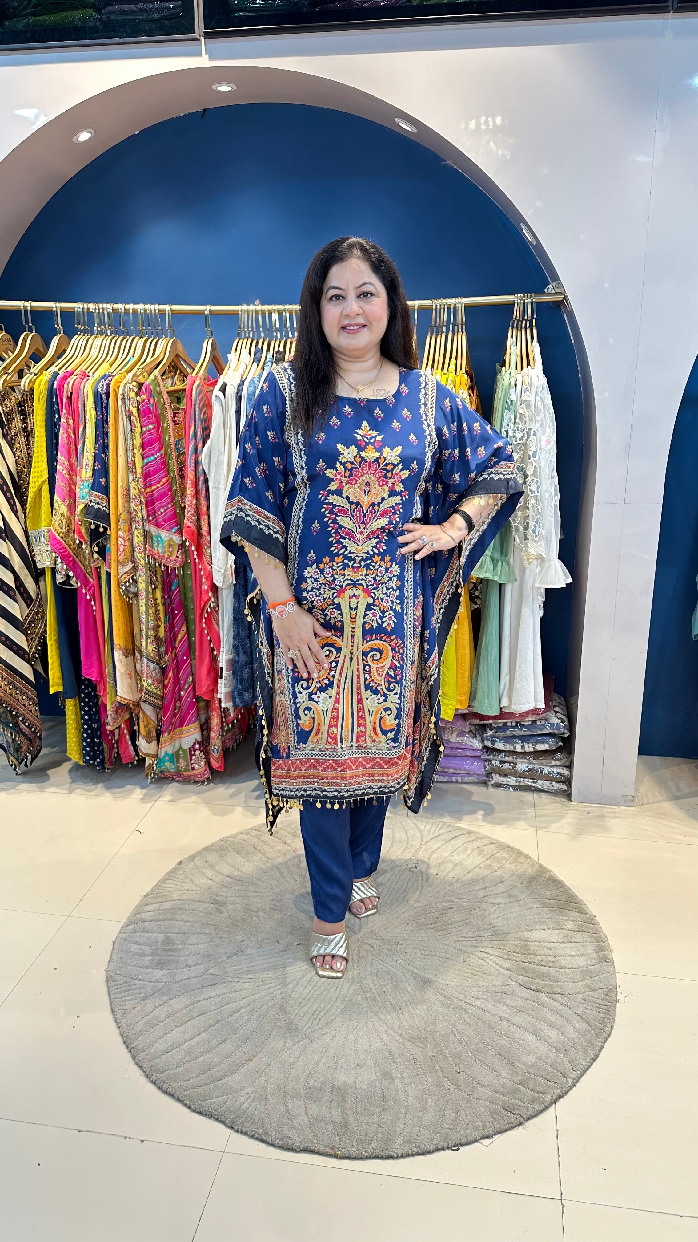 Digital crepe 2 pc kaftan set