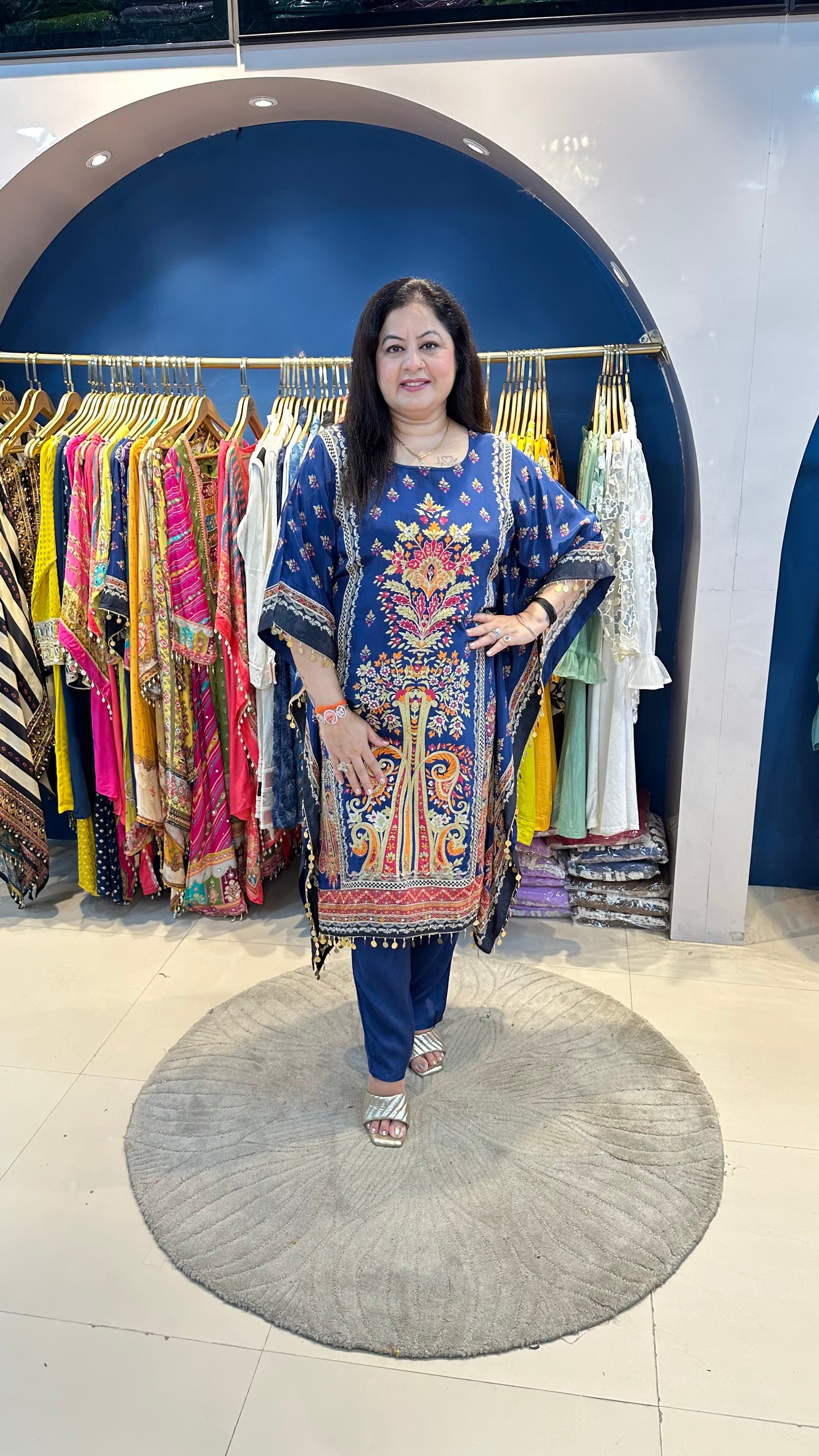 Digital crepe 2 pc kaftan set